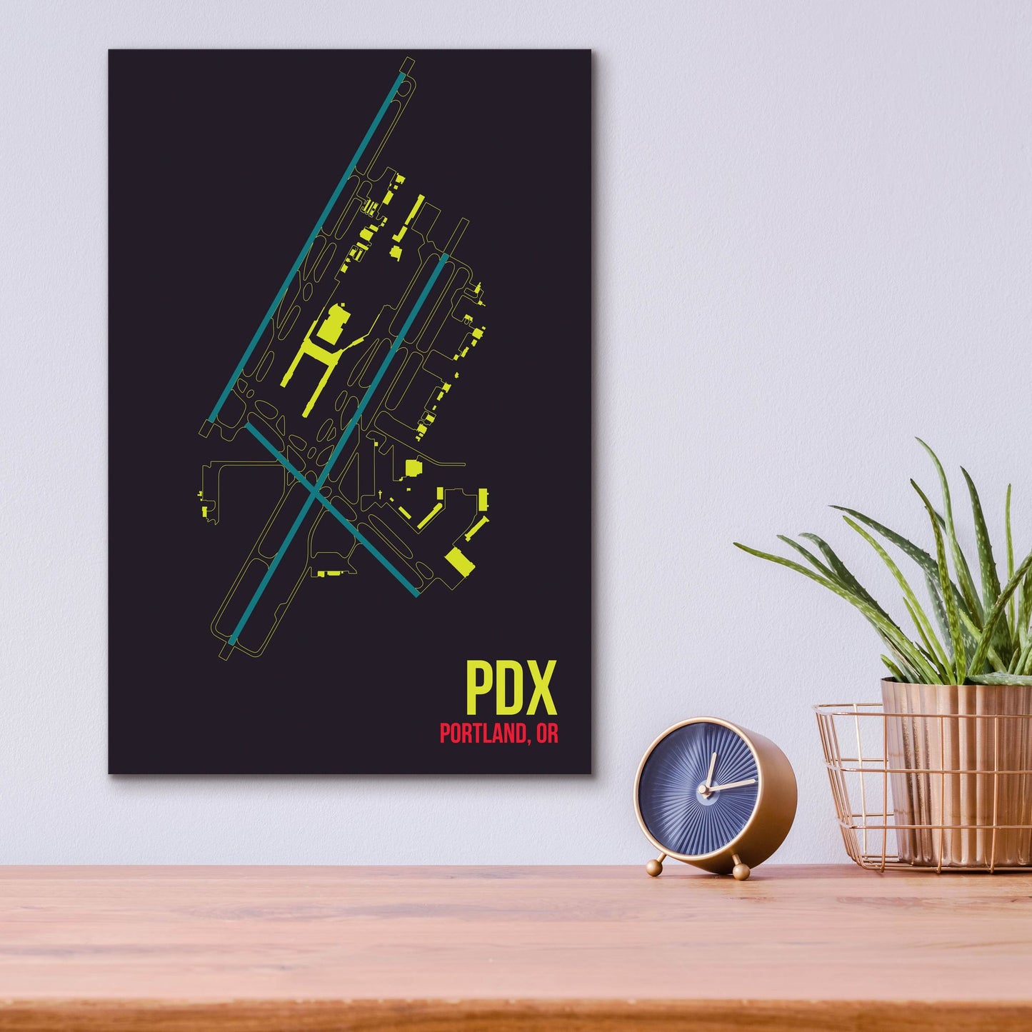 Epic Art 'PDX Airport Layout' by O8 Left, Acrylic Glass Wall Art,12x16