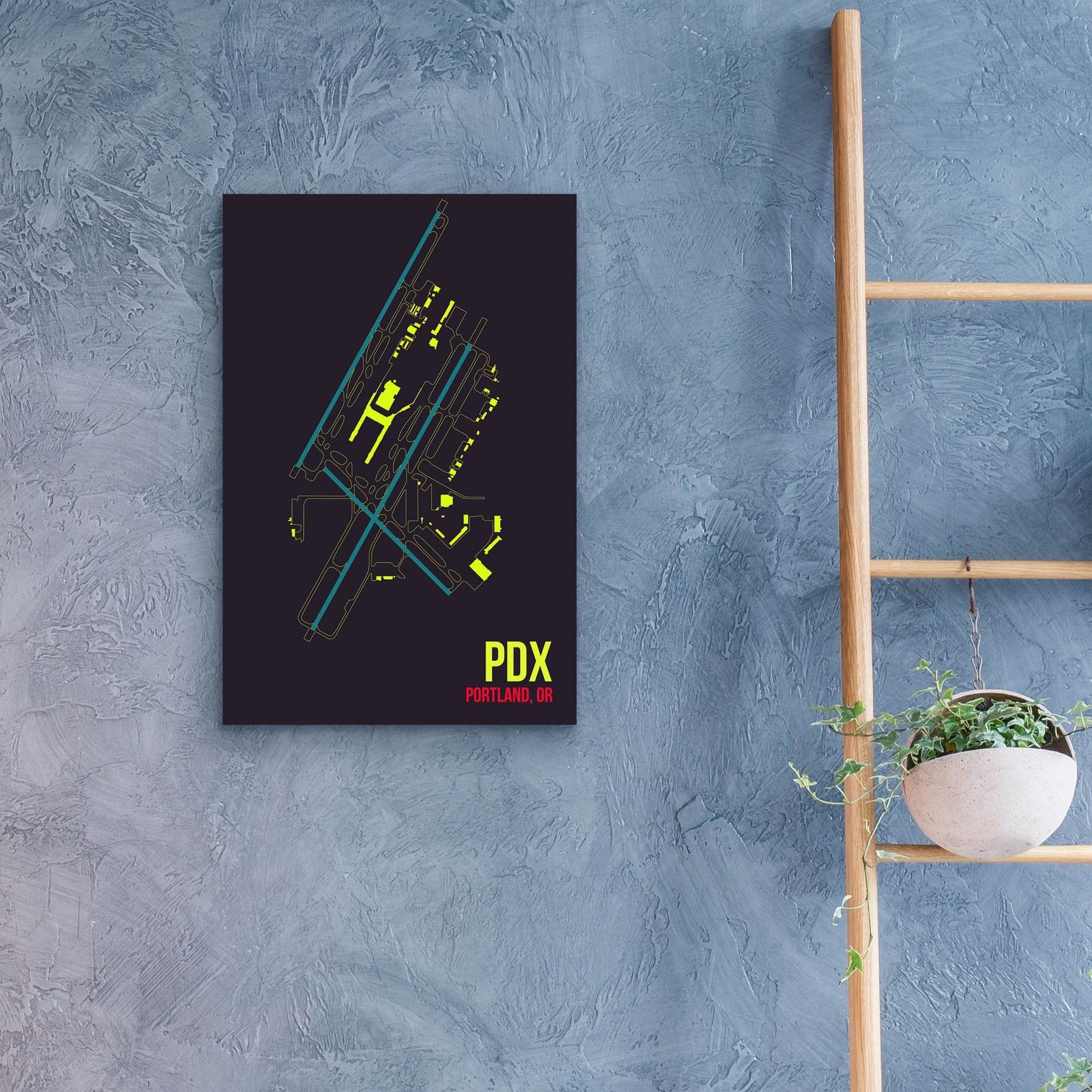 Epic Art 'PDX Airport Layout' by O8 Left, Acrylic Glass Wall Art,16x24