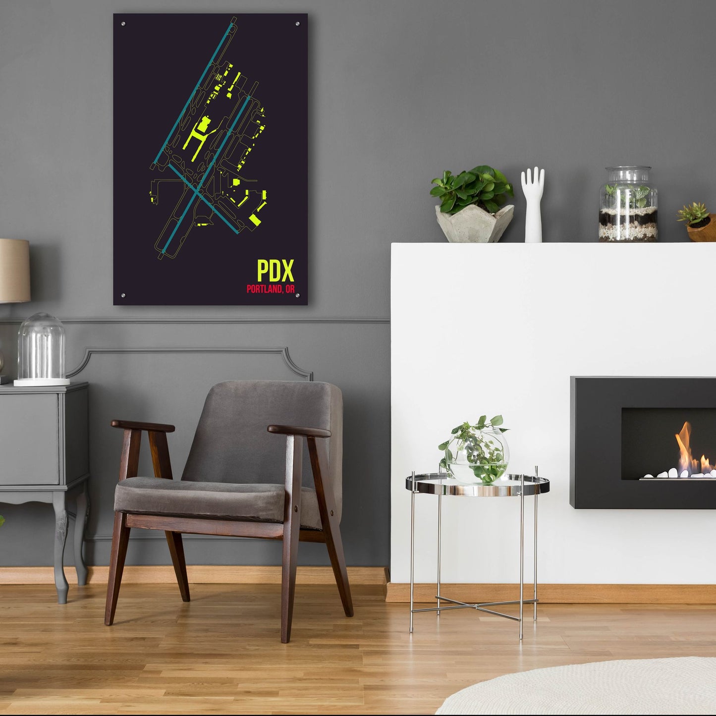 Epic Art 'PDX Airport Layout' by O8 Left, Acrylic Glass Wall Art,24x36