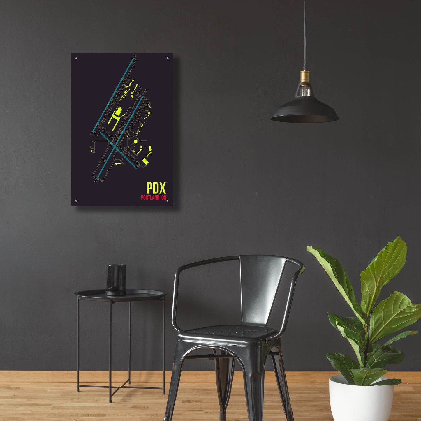 Epic Art 'PDX Airport Layout' by O8 Left, Acrylic Glass Wall Art,24x36