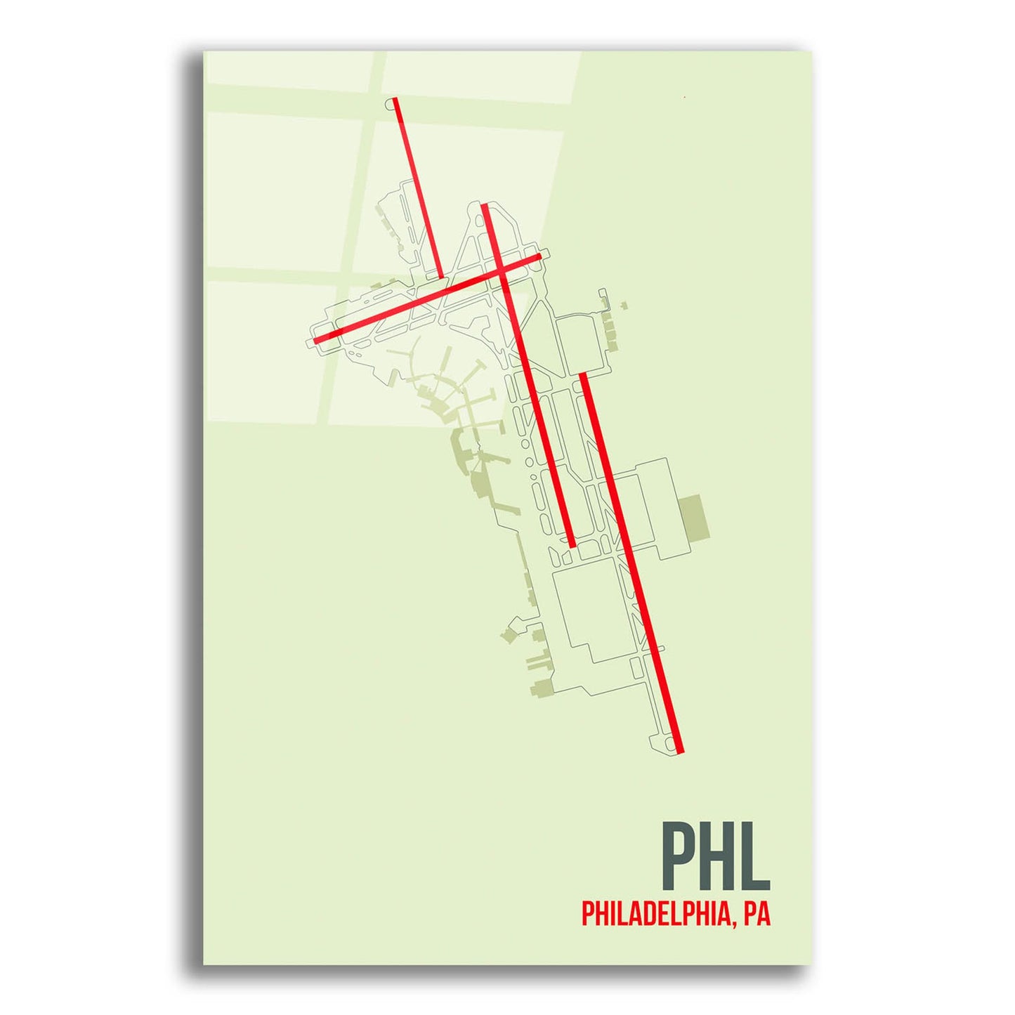 Epic Art 'PHL Airport Layout' by O8 Left, Acrylic Glass Wall Art