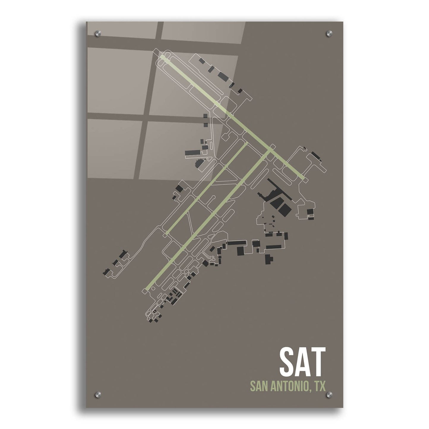 Epic Art 'SAT Airport Layout' by O8 Left, Acrylic Glass Wall Art