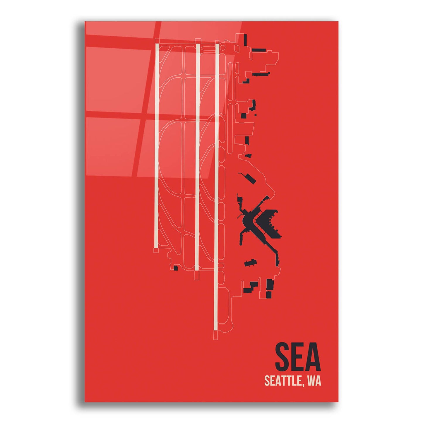 Epic Art 'SEA Airport Layout' by O8 Left, Acrylic Glass Wall Art