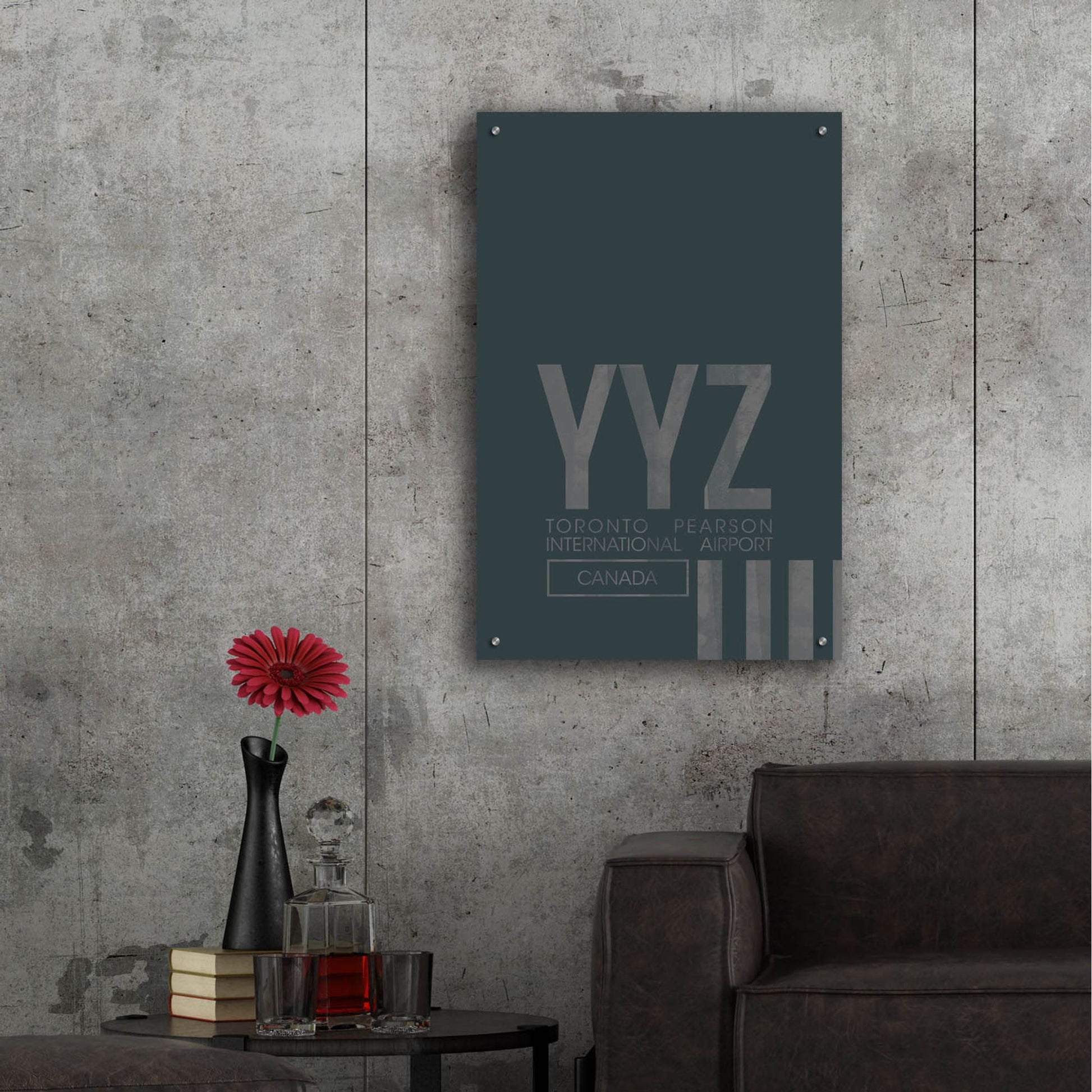 Epic Art 'YYZ Airport Layout' by O8 Left, Acrylic Glass Wall Art,24x36