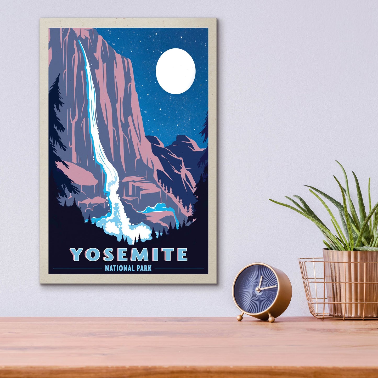 Epic Art 'Yosemite New Night' by Old Red Truck, Acrylic Glass Wall Art,12x16