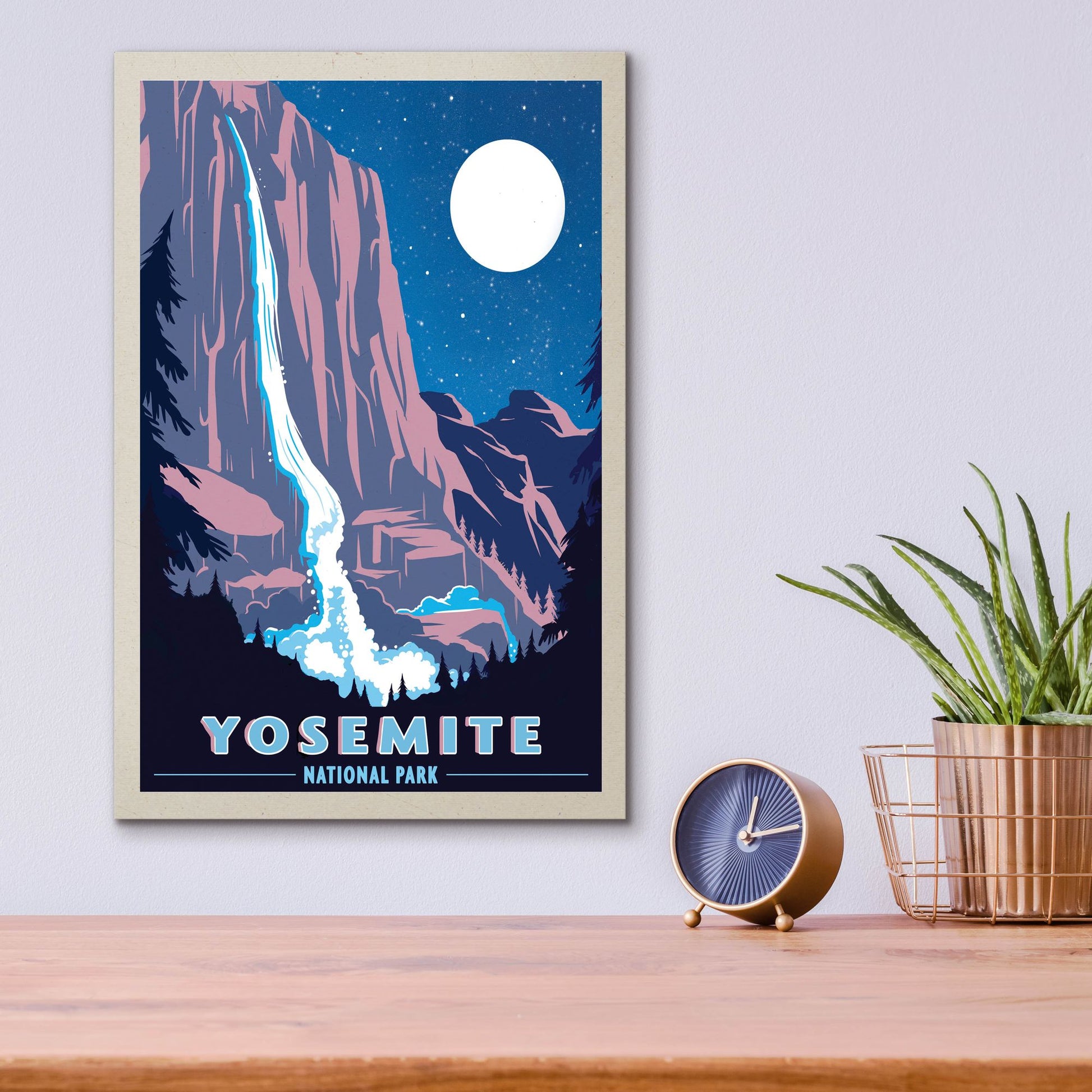 Epic Art 'Yosemite New Night' by Old Red Truck, Acrylic Glass Wall Art,12x16