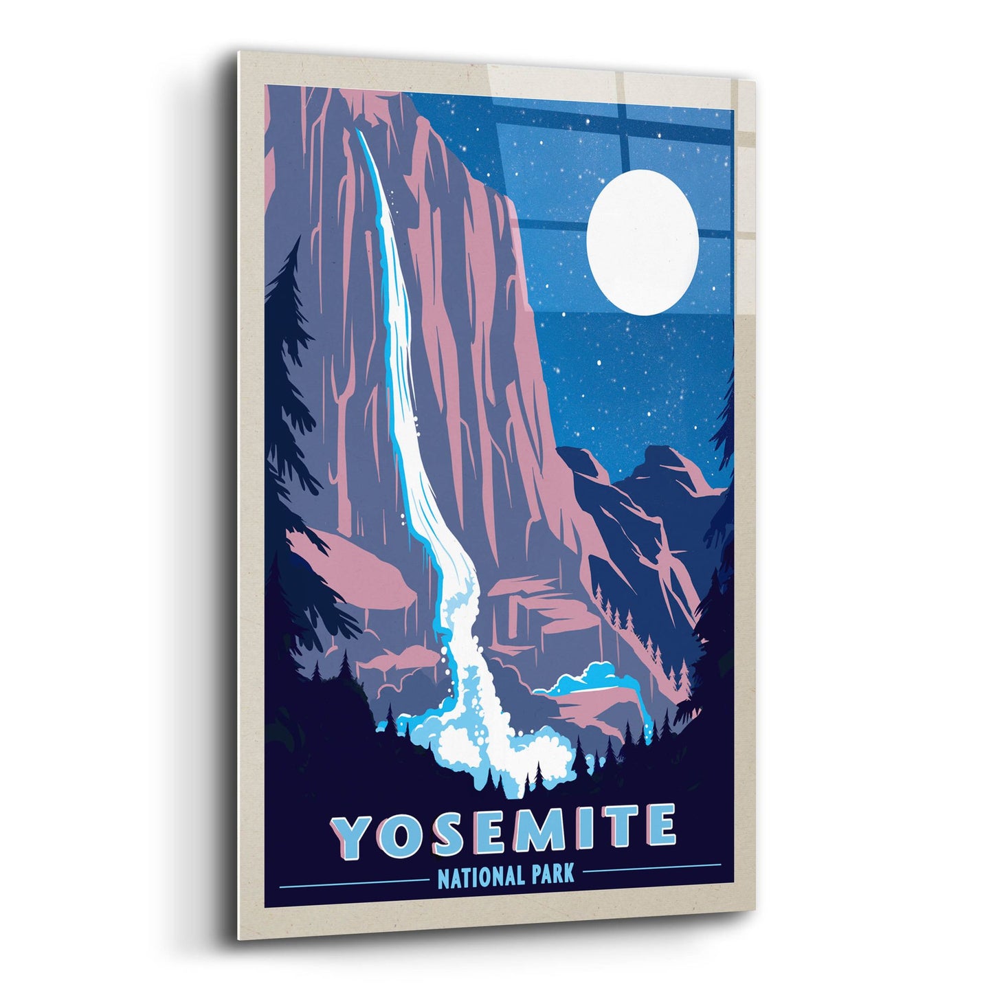 Epic Art 'Yosemite New Night' by Old Red Truck, Acrylic Glass Wall Art,16x24