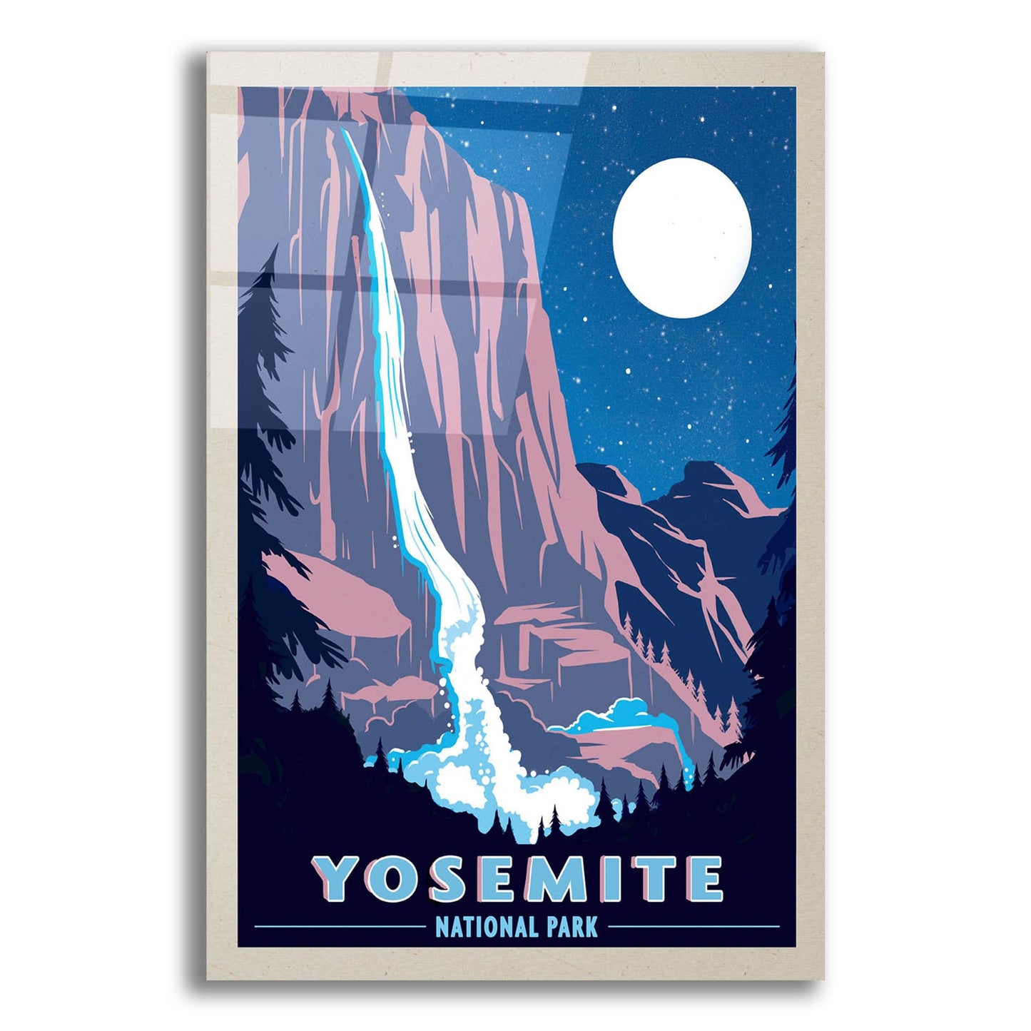 Epic Art 'Yosemite New Night' by Old Red Truck, Acrylic Glass Wall Art,16x24