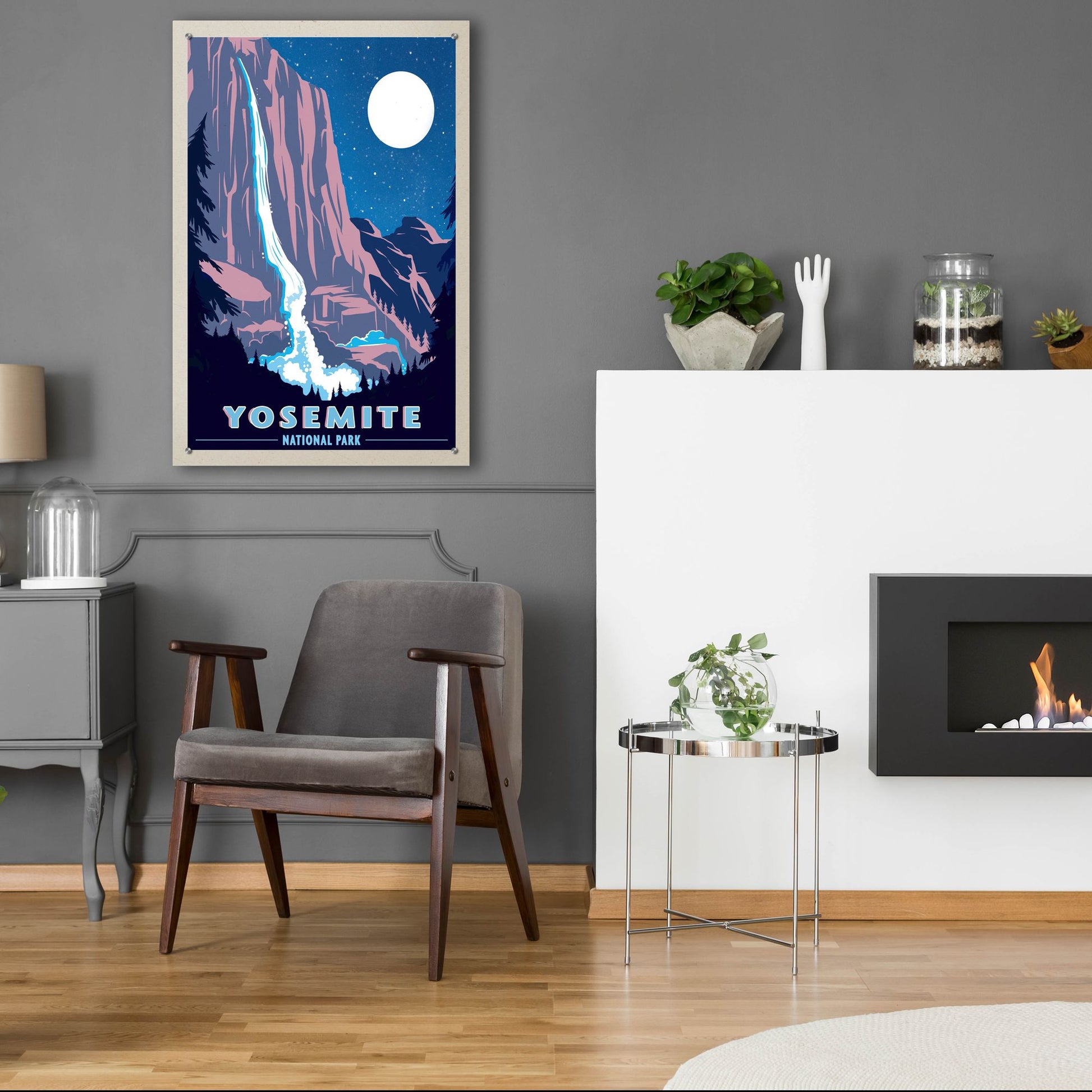 Epic Art 'Yosemite New Night' by Old Red Truck, Acrylic Glass Wall Art,24x36
