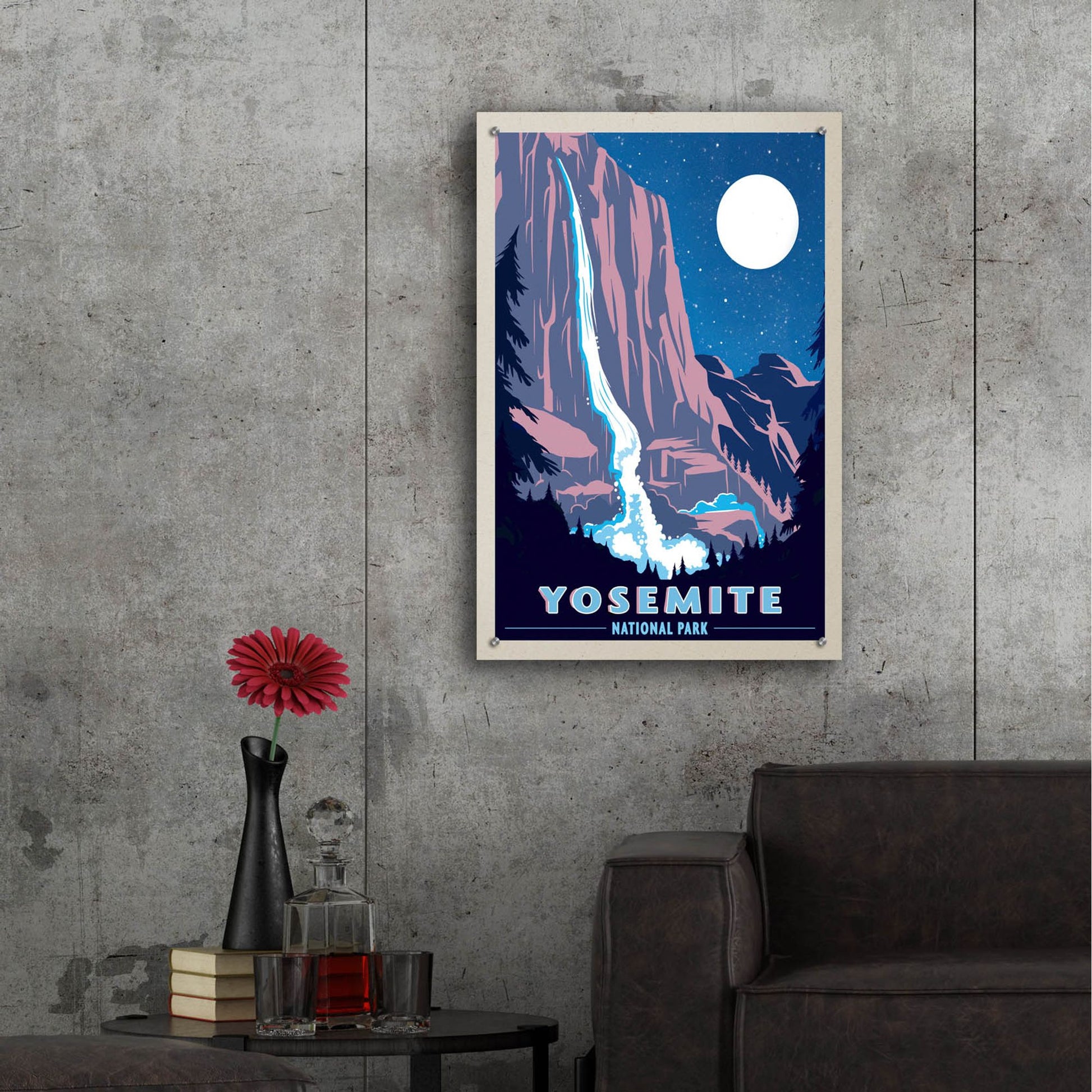 Epic Art 'Yosemite New Night' by Old Red Truck, Acrylic Glass Wall Art,24x36