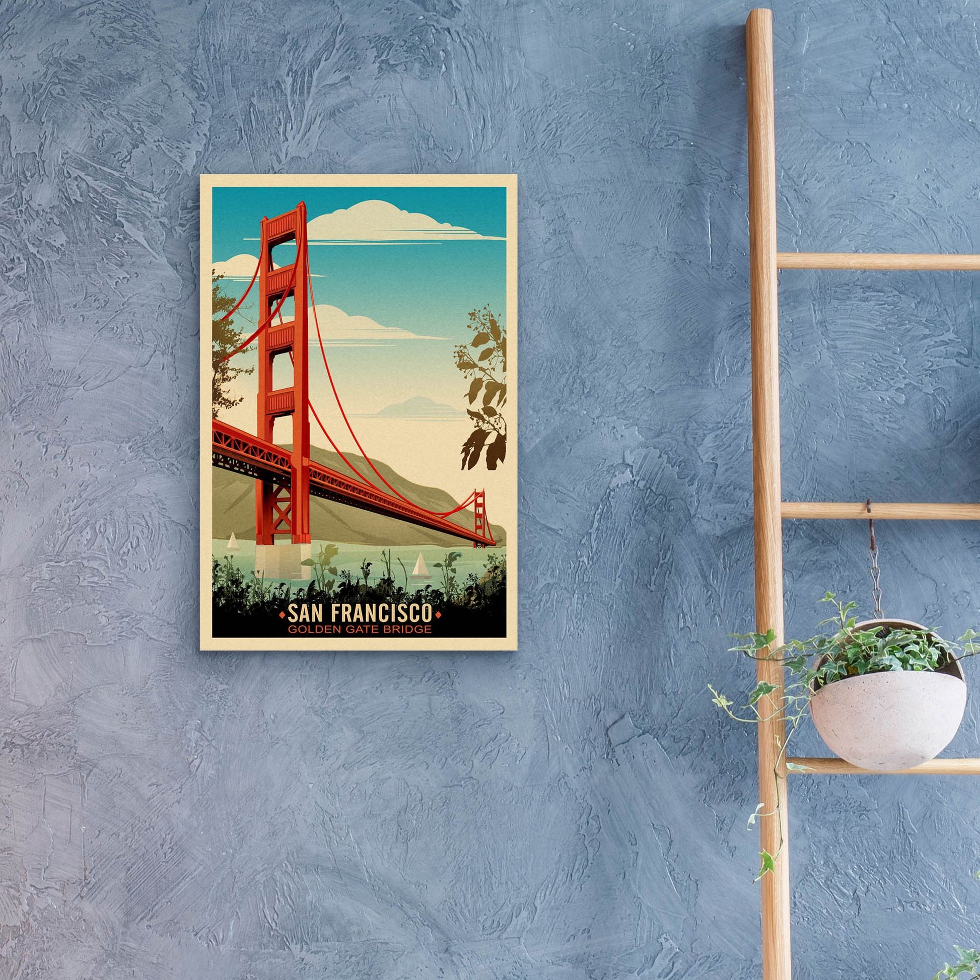 Epic Art 'Golden Gate Bridge Daybreak' by Old Red Truck, Acrylic Glass Wall Art,16x24