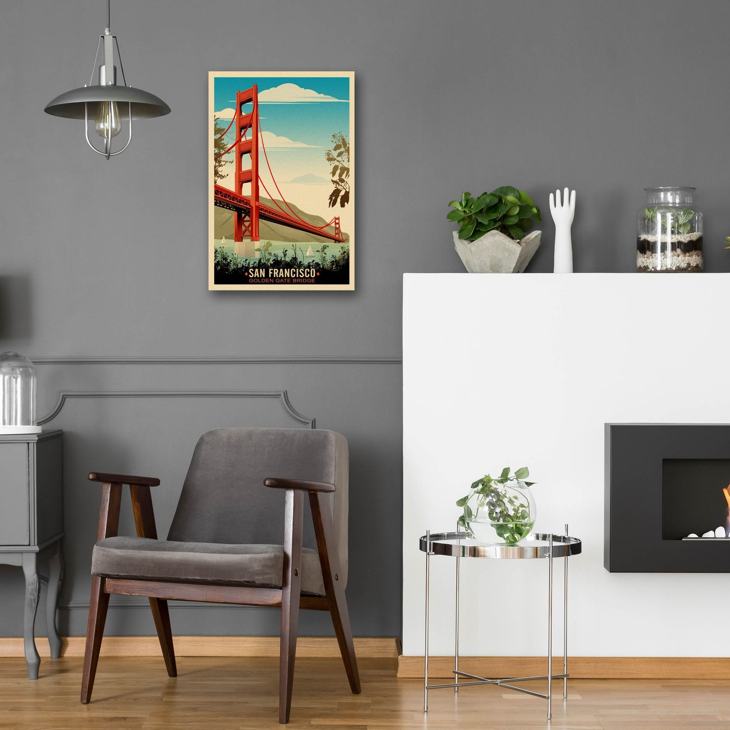 Epic Art 'Golden Gate Bridge Daybreak' by Old Red Truck, Acrylic Glass Wall Art,16x24