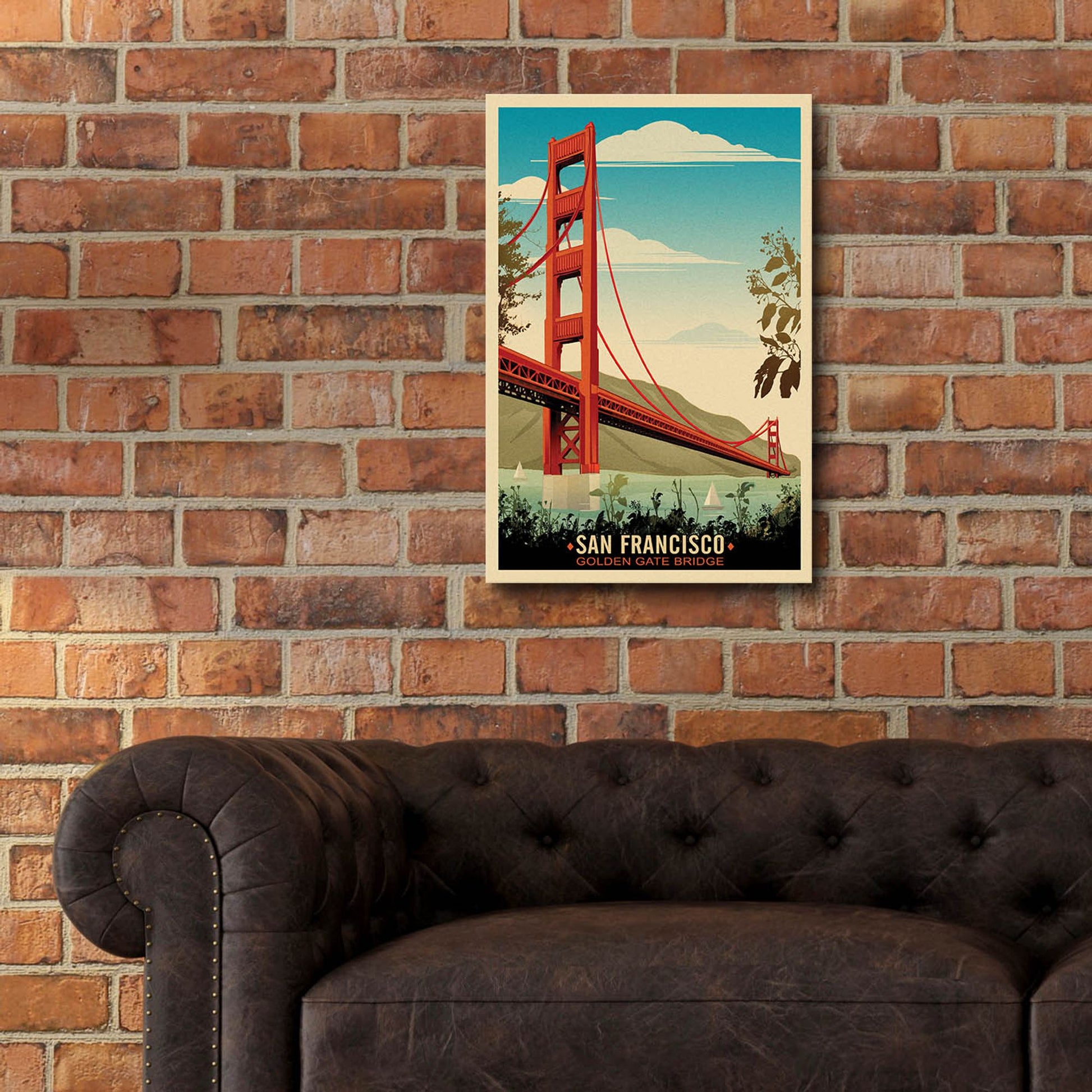 Epic Art 'Golden Gate Bridge Daybreak' by Old Red Truck, Acrylic Glass Wall Art,16x24