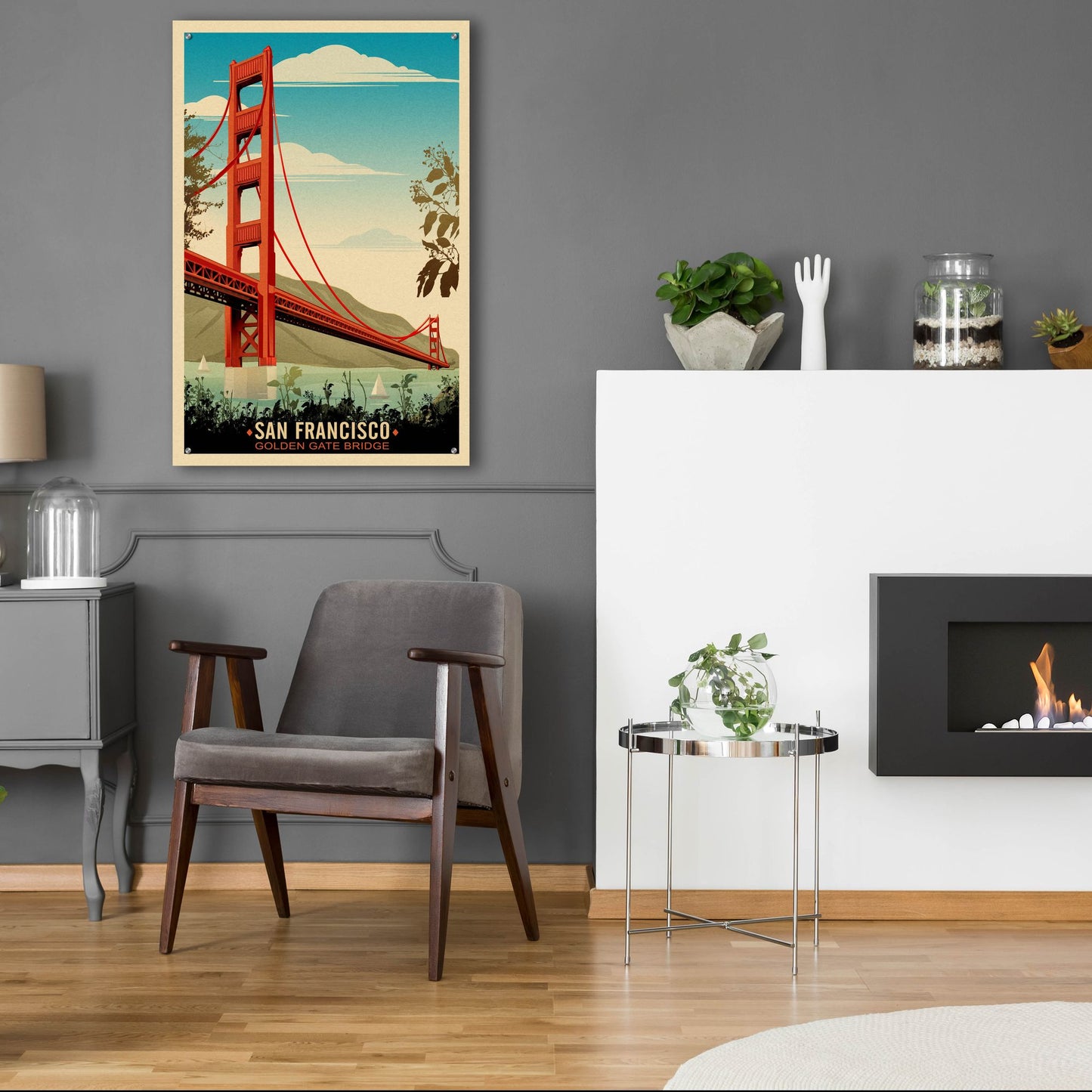 Epic Art 'Golden Gate Bridge Daybreak' by Old Red Truck, Acrylic Glass Wall Art,24x36