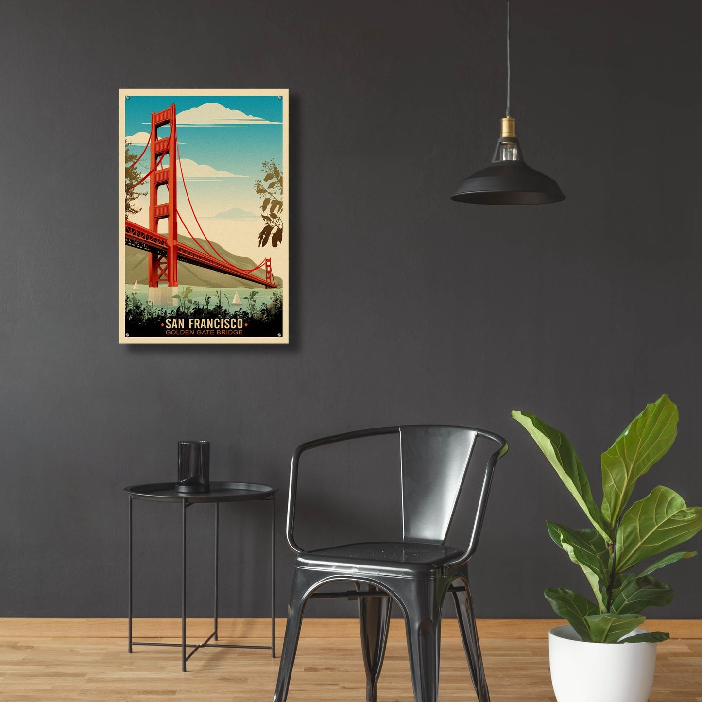 Epic Art 'Golden Gate Bridge Daybreak' by Old Red Truck, Acrylic Glass Wall Art,24x36