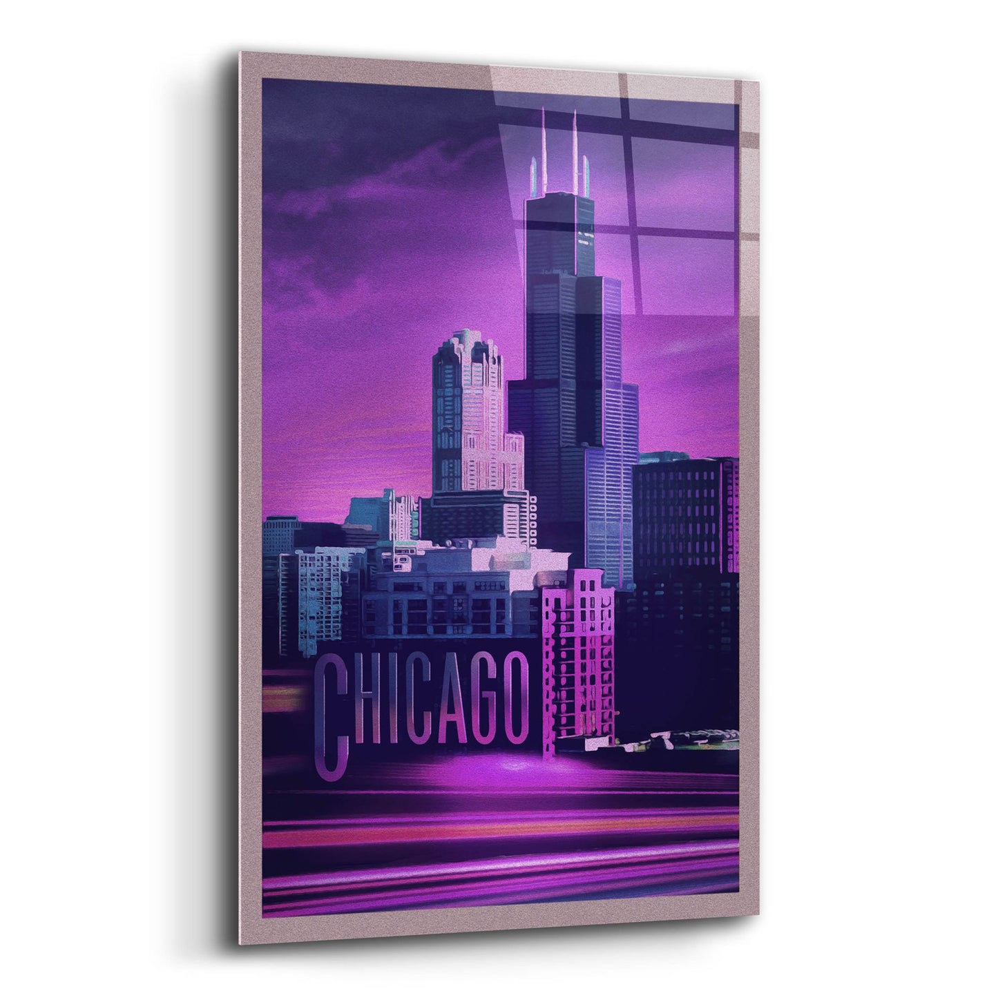 Epic Art 'Violet Chicago' by Old Red Truck, Acrylic Glass Wall Art,16x24