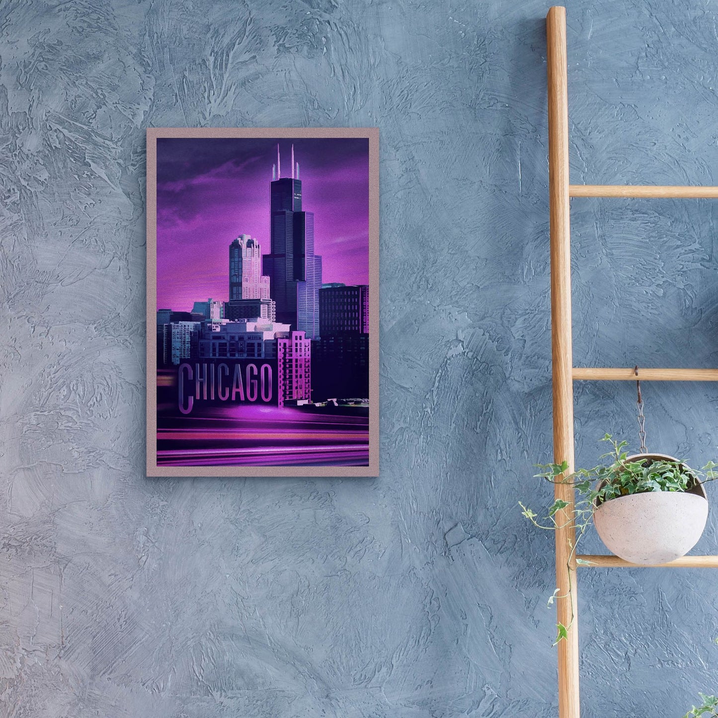 Epic Art 'Violet Chicago' by Old Red Truck, Acrylic Glass Wall Art,16x24