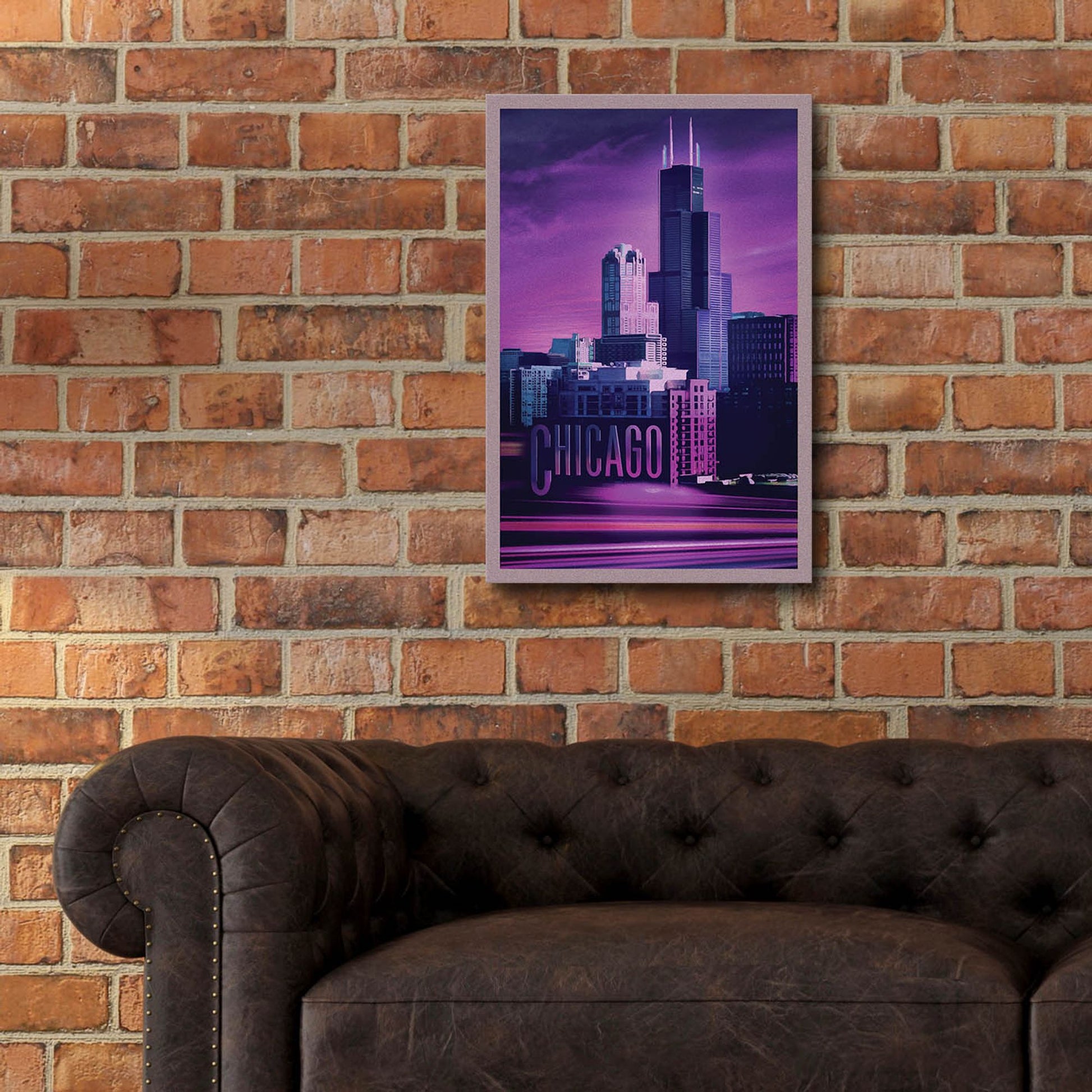 Epic Art 'Violet Chicago' by Old Red Truck, Acrylic Glass Wall Art,16x24