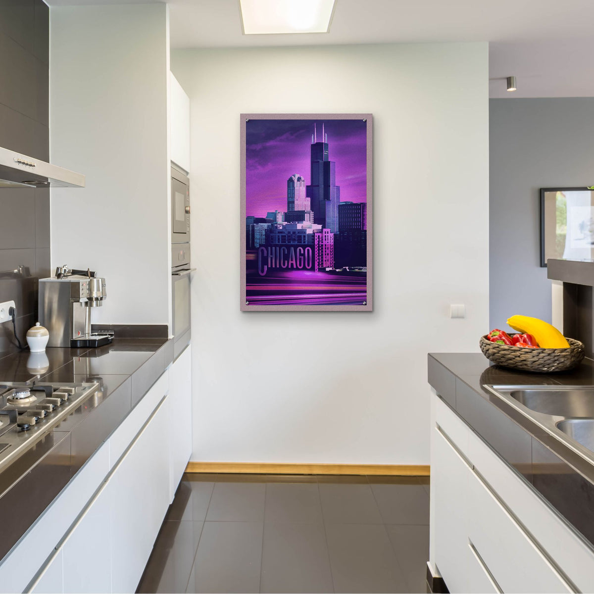 Epic Art 'Violet Chicago' by Old Red Truck, Acrylic Glass Wall Art,24x36