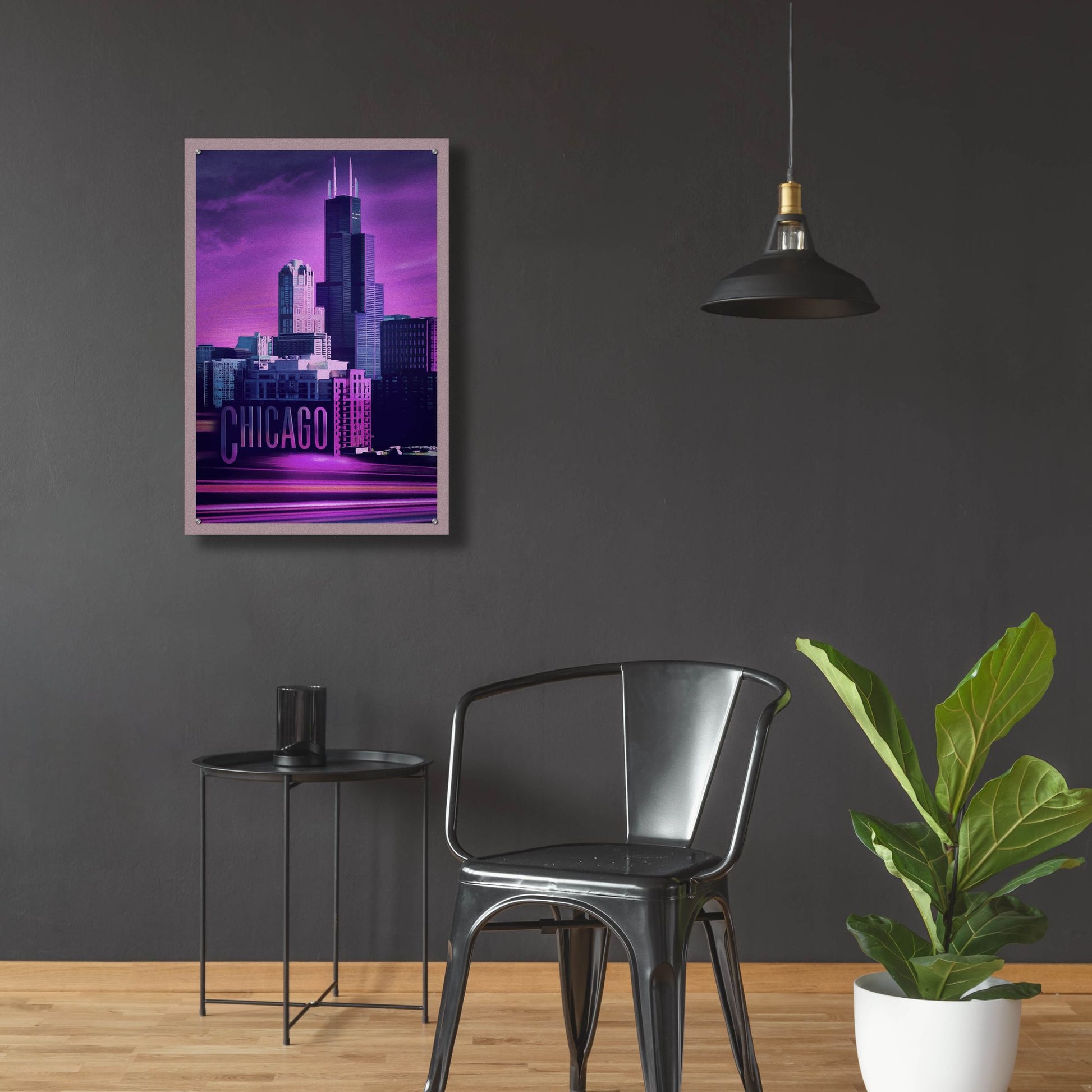 Epic Art 'Violet Chicago' by Old Red Truck, Acrylic Glass Wall Art,24x36