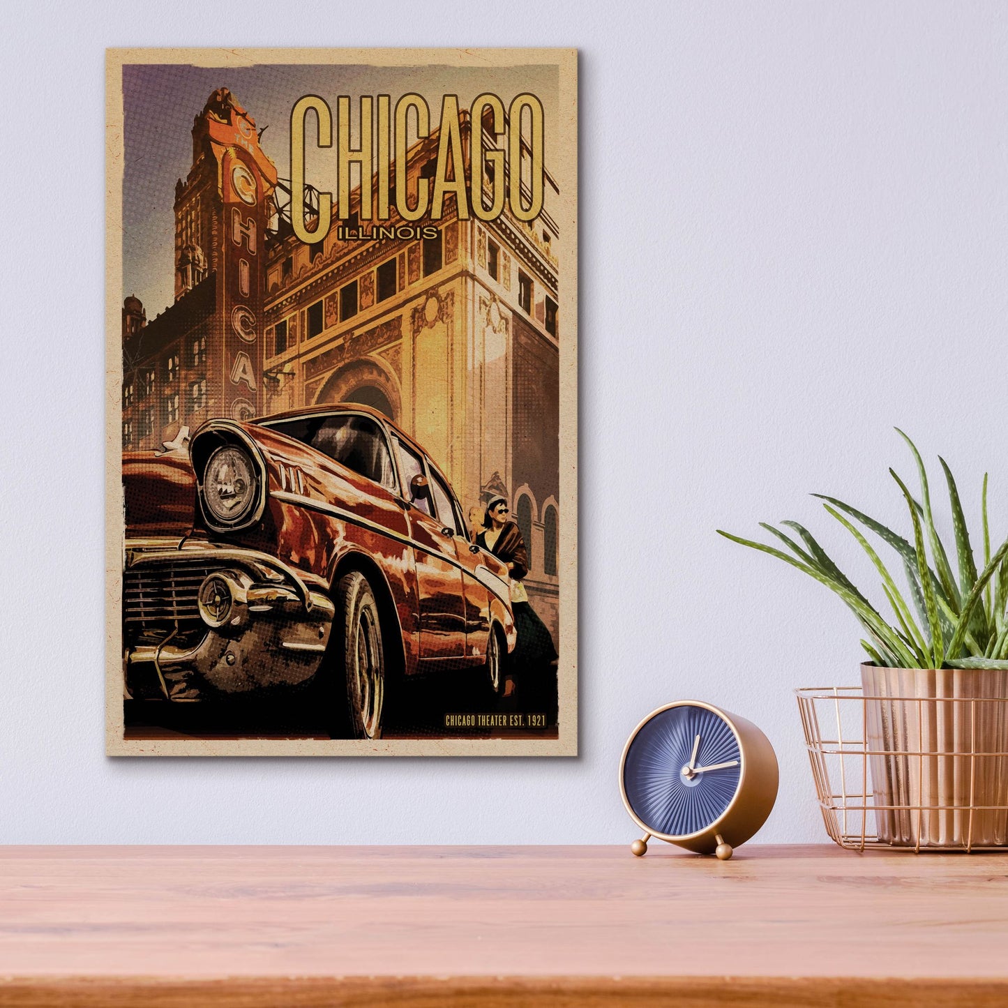 Epic Art 'Chicago Theater' by Old Red Truck, Acrylic Glass Wall Art,12x16