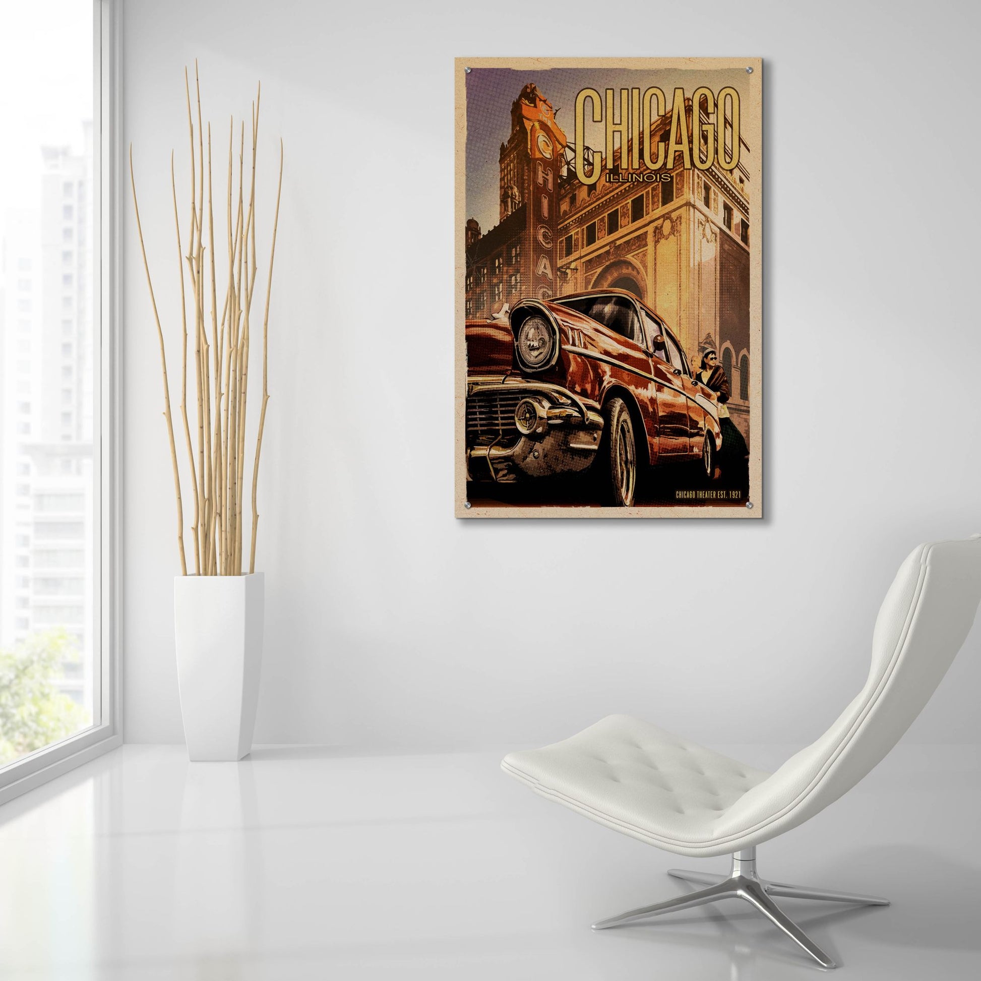 Epic Art 'Chicago Theater' by Old Red Truck, Acrylic Glass Wall Art,24x36