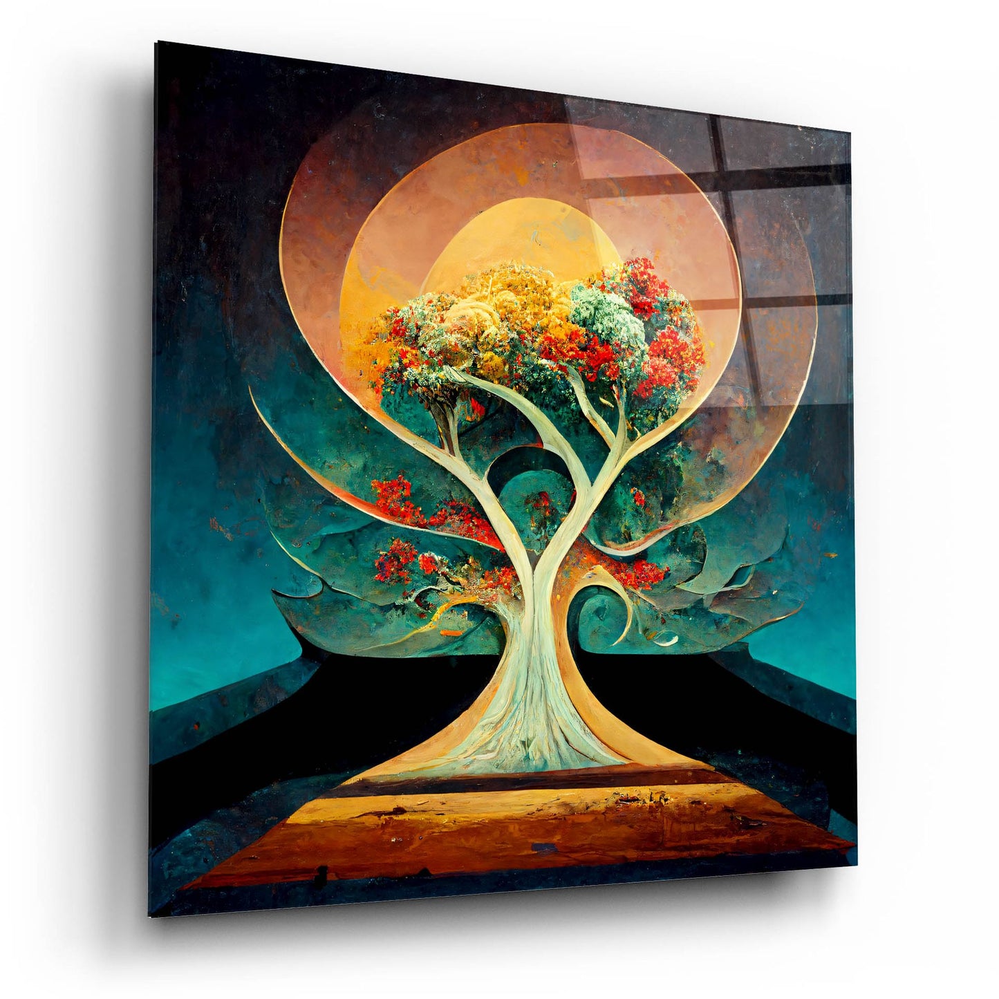 Epic Art 'Tree Of Life 1' by Ray Heere, Acrylic Glass Wall Art,12x12