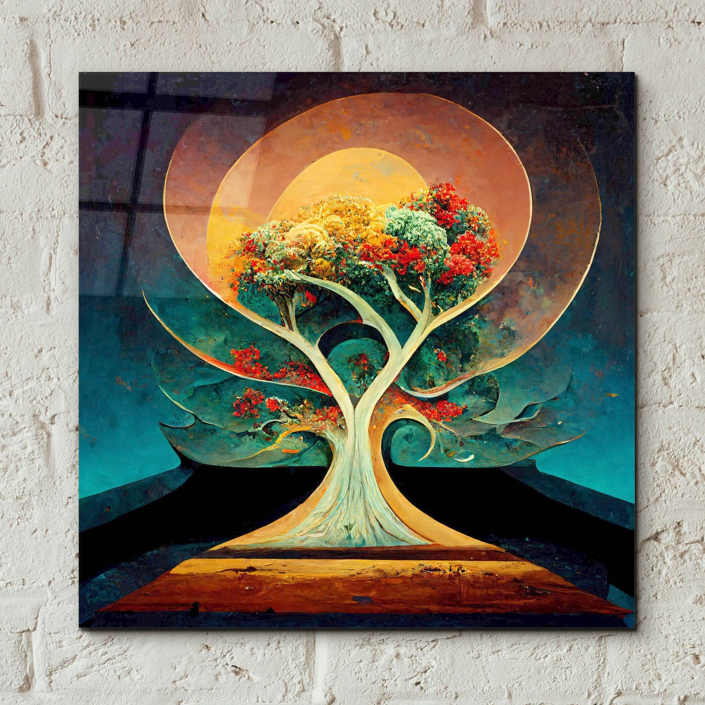 Epic Art 'Tree Of Life 1' by Ray Heere, Acrylic Glass Wall Art,12x12