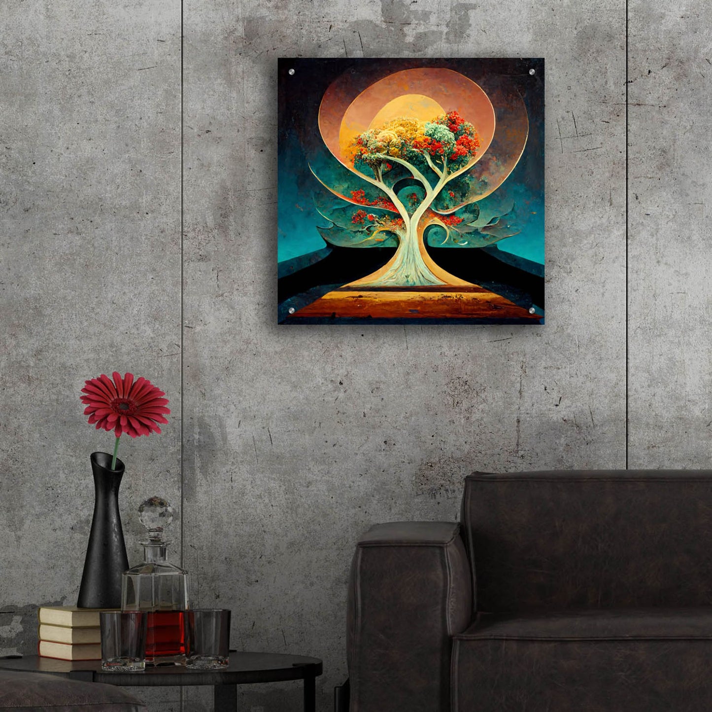 Epic Art 'Tree Of Life 1' by Ray Heere, Acrylic Glass Wall Art,24x24