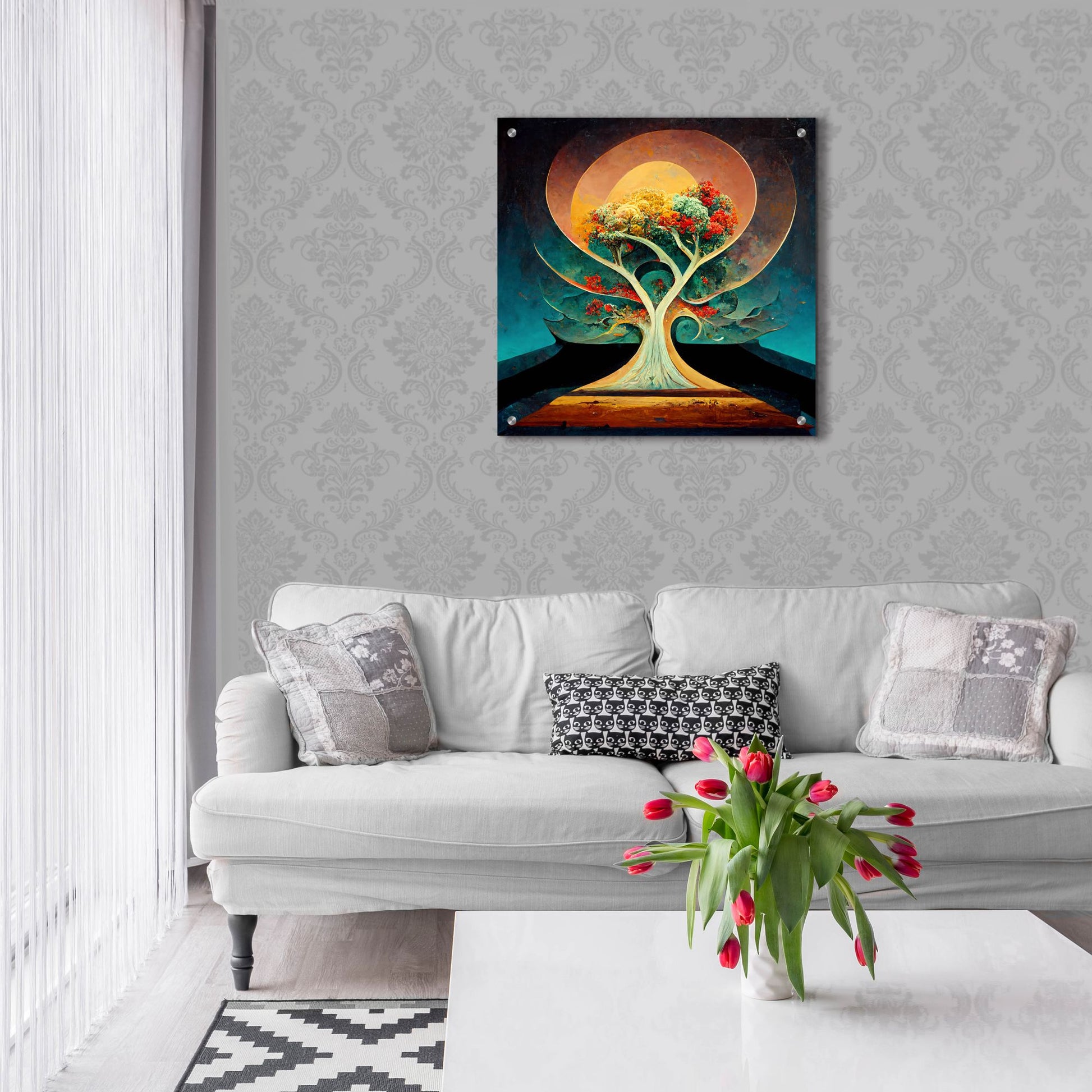 Epic Art 'Tree Of Life 1' by Ray Heere, Acrylic Glass Wall Art,24x24