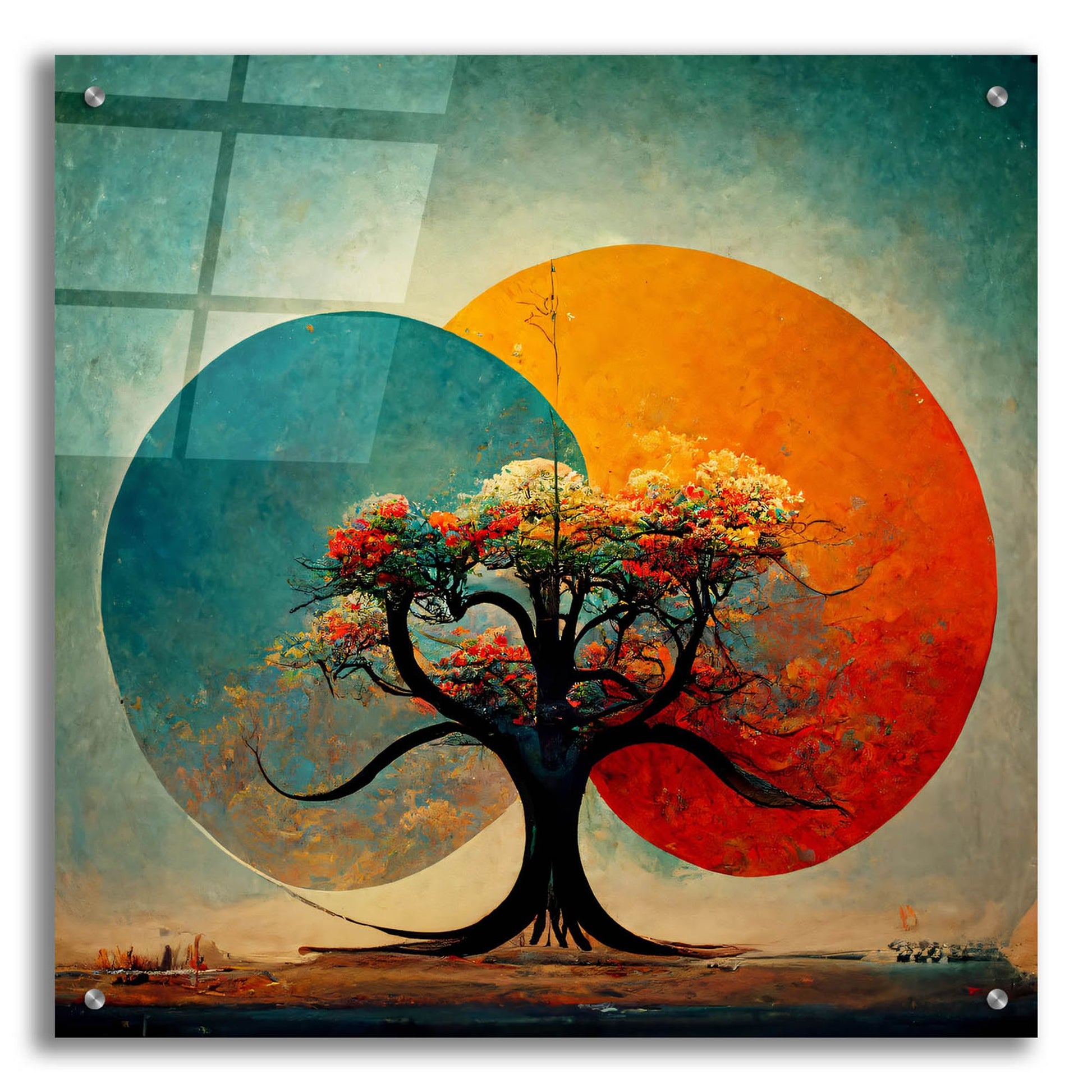 Epic Art 'Tree Of Life 2' by Ray Heere, Acrylic Glass Wall Art,24x24