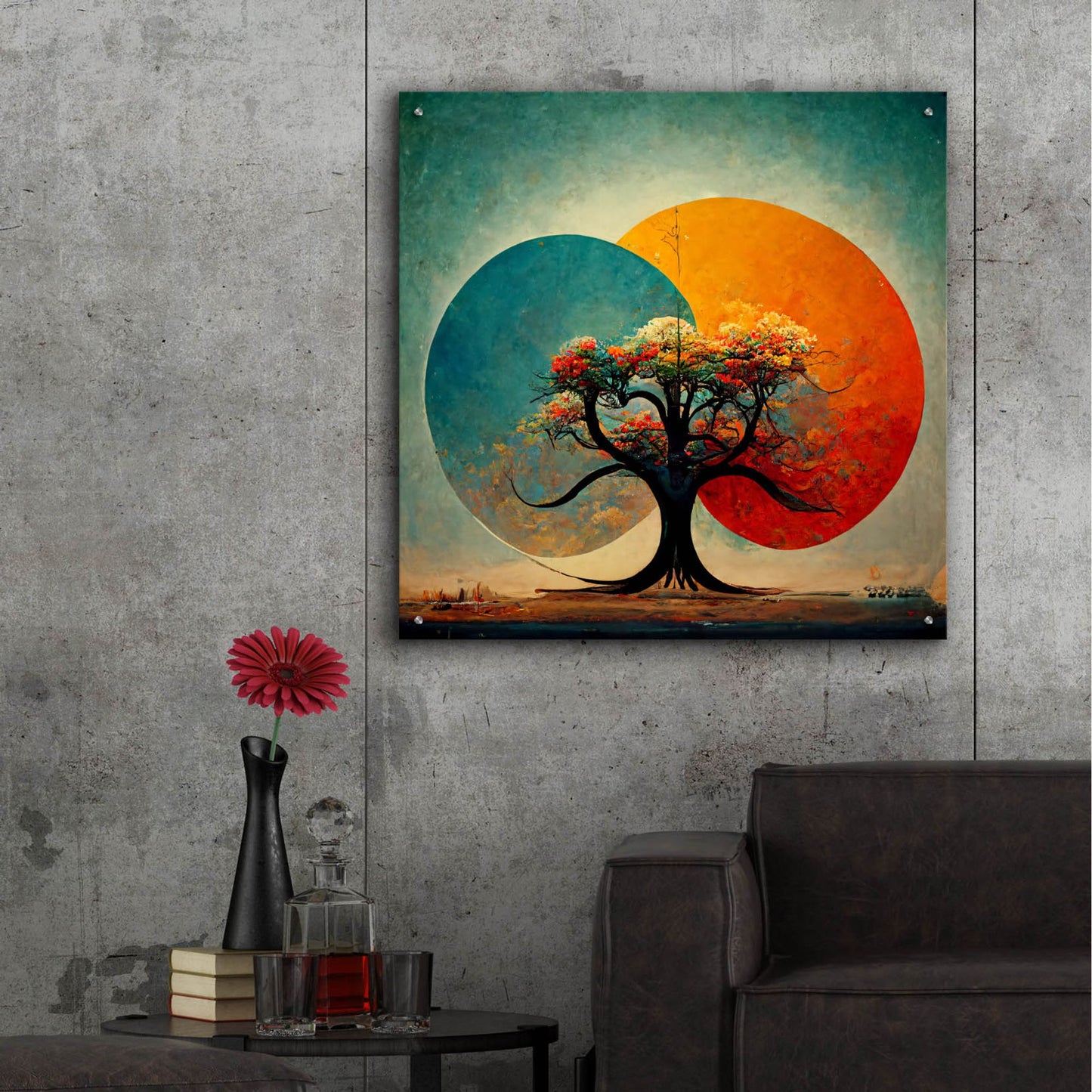 Epic Art 'Tree Of Life 2' by Ray Heere, Acrylic Glass Wall Art,36x36