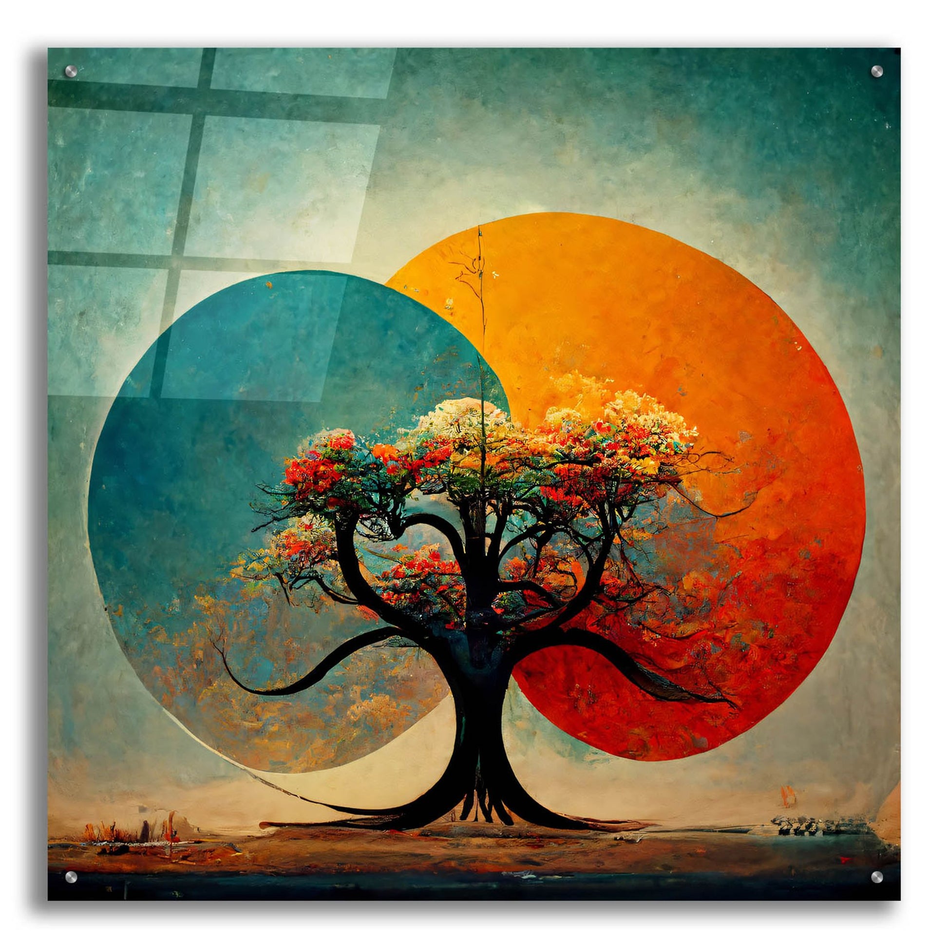 Epic Art 'Tree Of Life 2' by Ray Heere, Acrylic Glass Wall Art,36x36