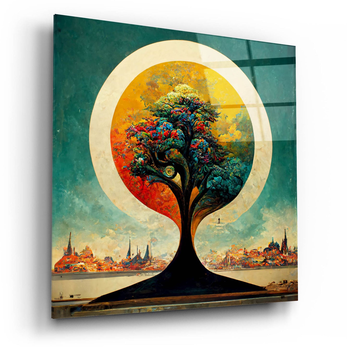 Epic Art 'Tree Of Life 3' by Ray Heere, Acrylic Glass Wall Art,12x12