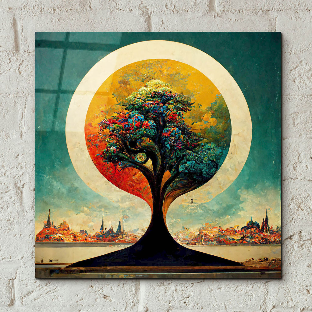 Epic Art 'Tree Of Life 3' by Ray Heere, Acrylic Glass Wall Art,12x12