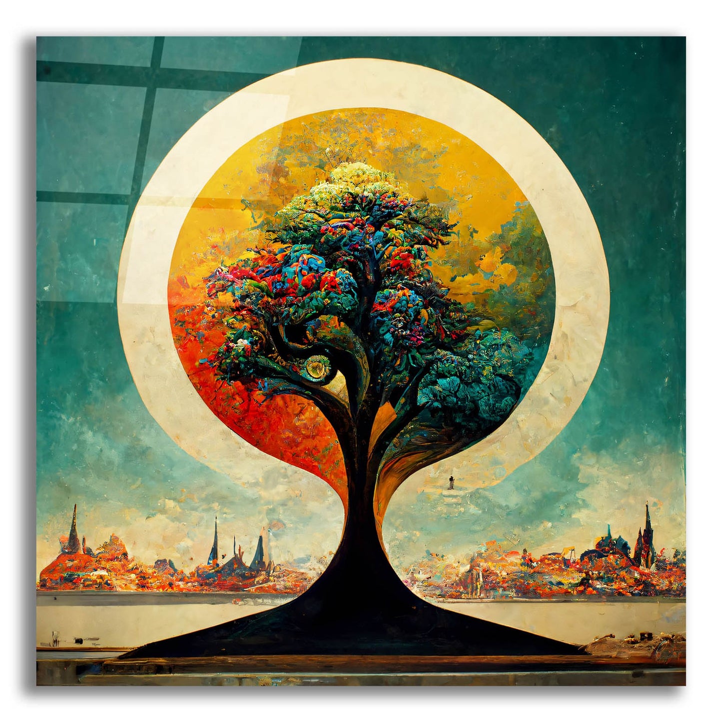 Epic Art 'Tree Of Life 3' by Ray Heere, Acrylic Glass Wall Art,12x12