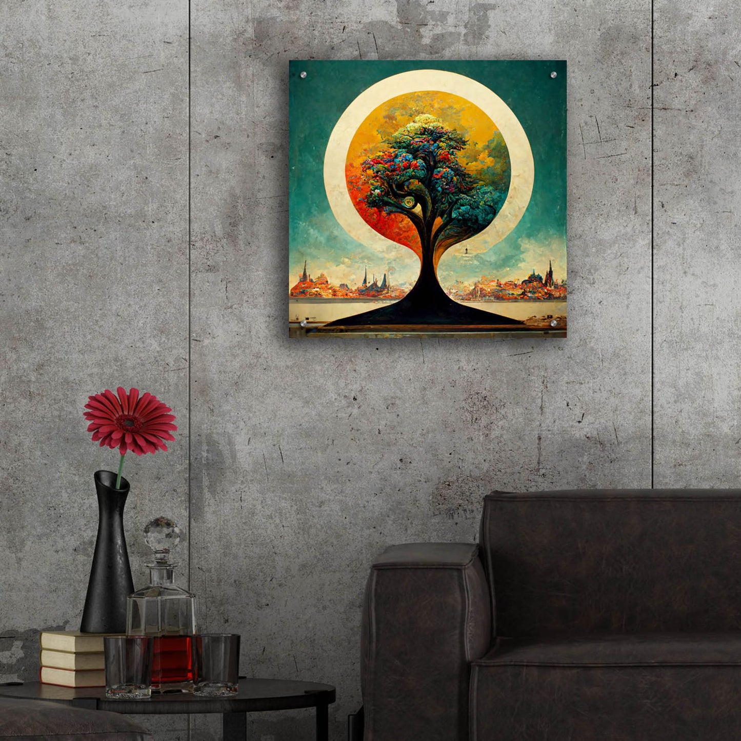 Epic Art 'Tree Of Life 3' by Ray Heere, Acrylic Glass Wall Art,24x24