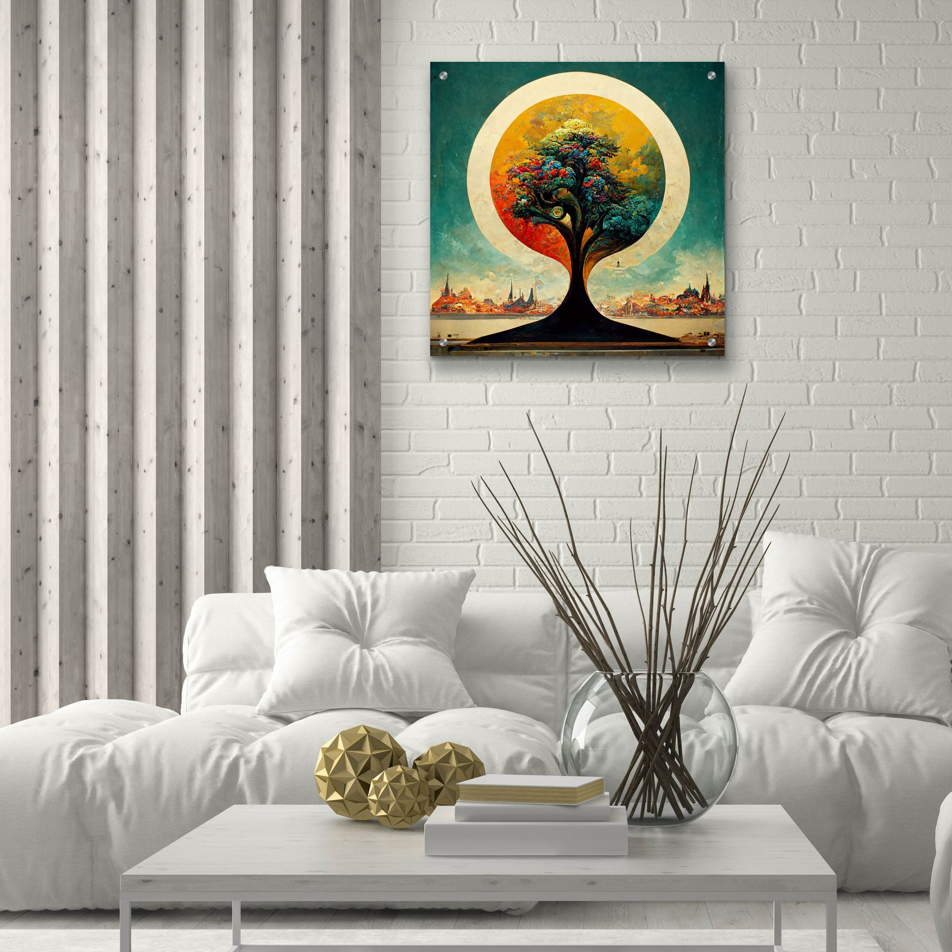 Epic Art 'Tree Of Life 3' by Ray Heere, Acrylic Glass Wall Art,24x24