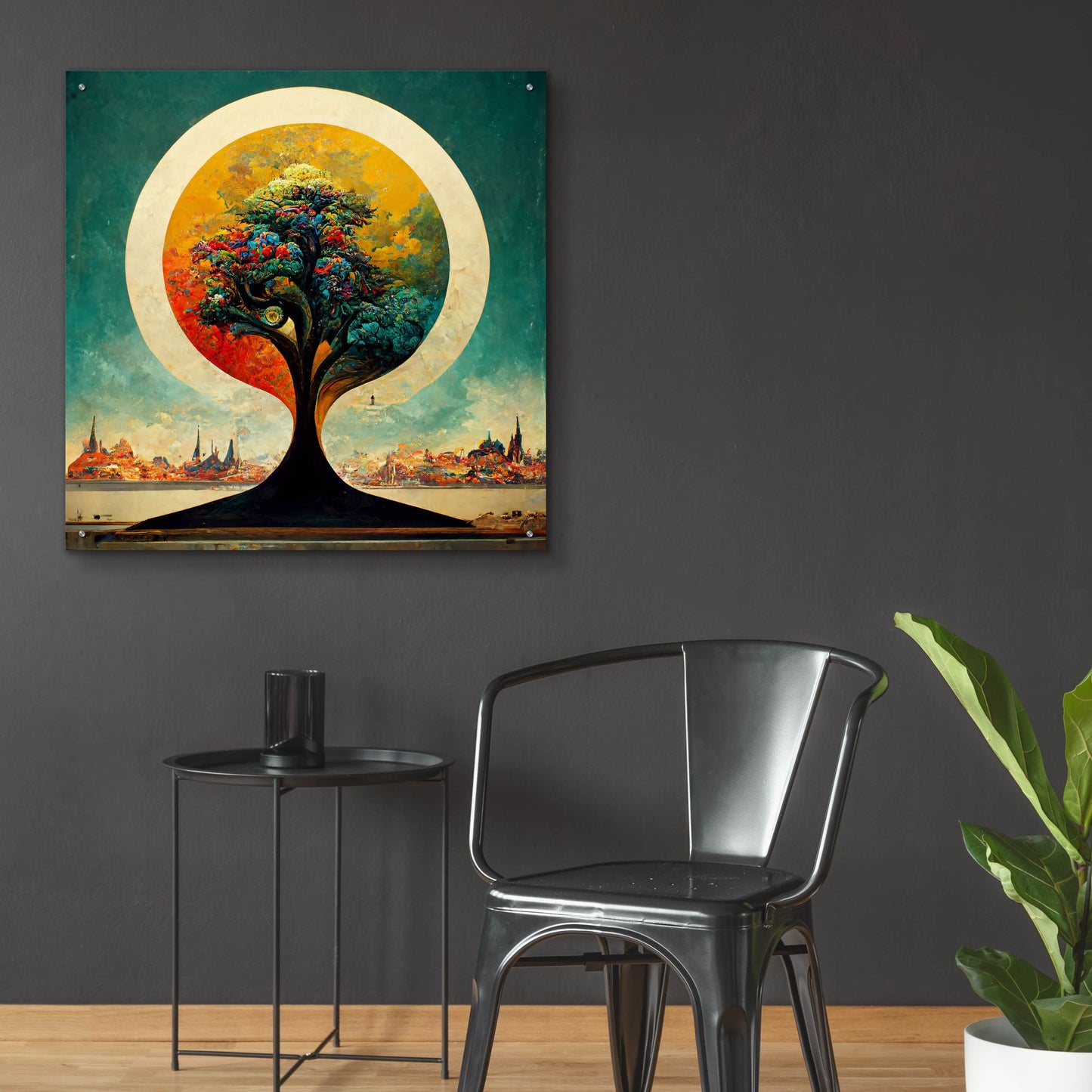 Epic Art 'Tree Of Life 3' by Ray Heere, Acrylic Glass Wall Art,36x36