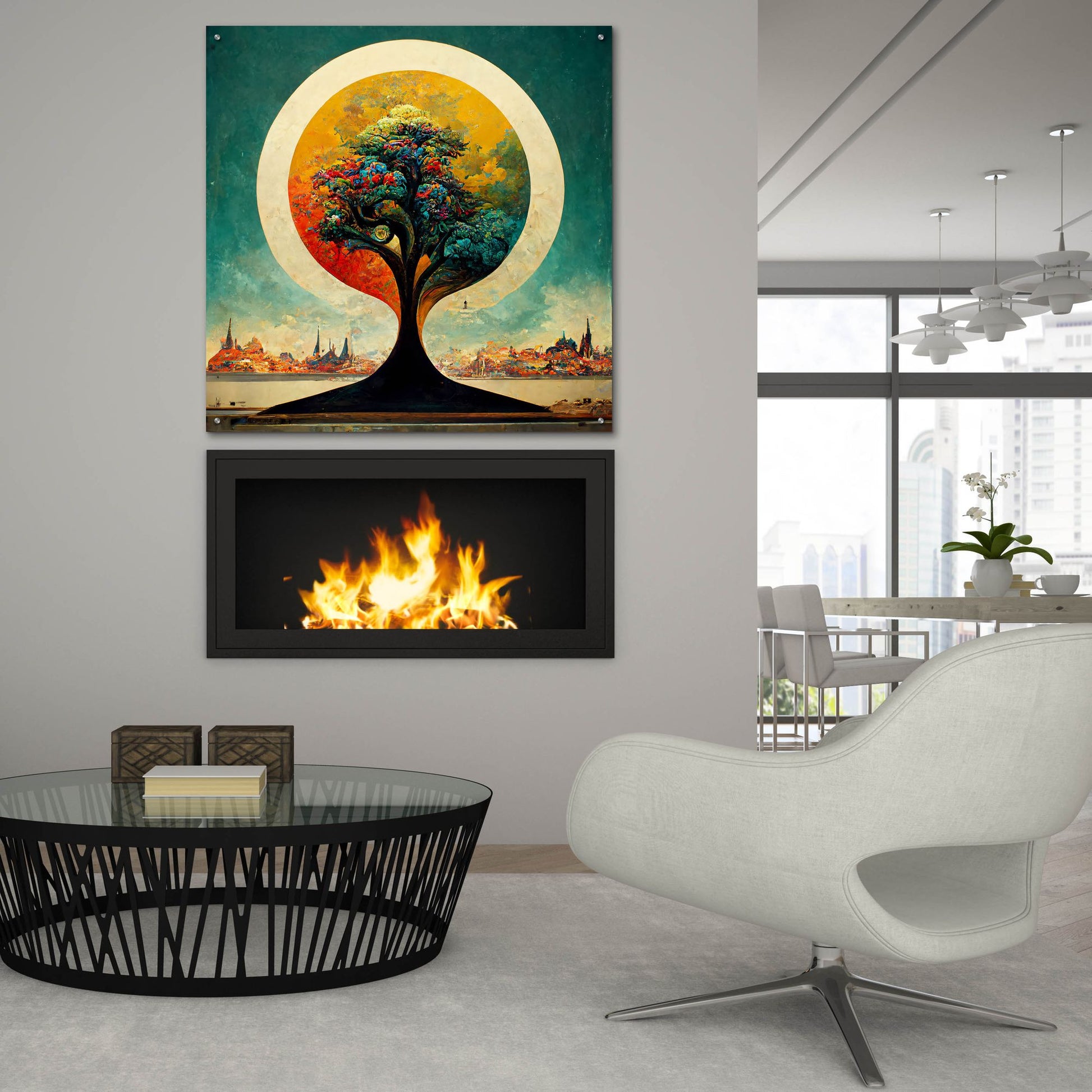 Epic Art 'Tree Of Life 3' by Ray Heere, Acrylic Glass Wall Art,36x36