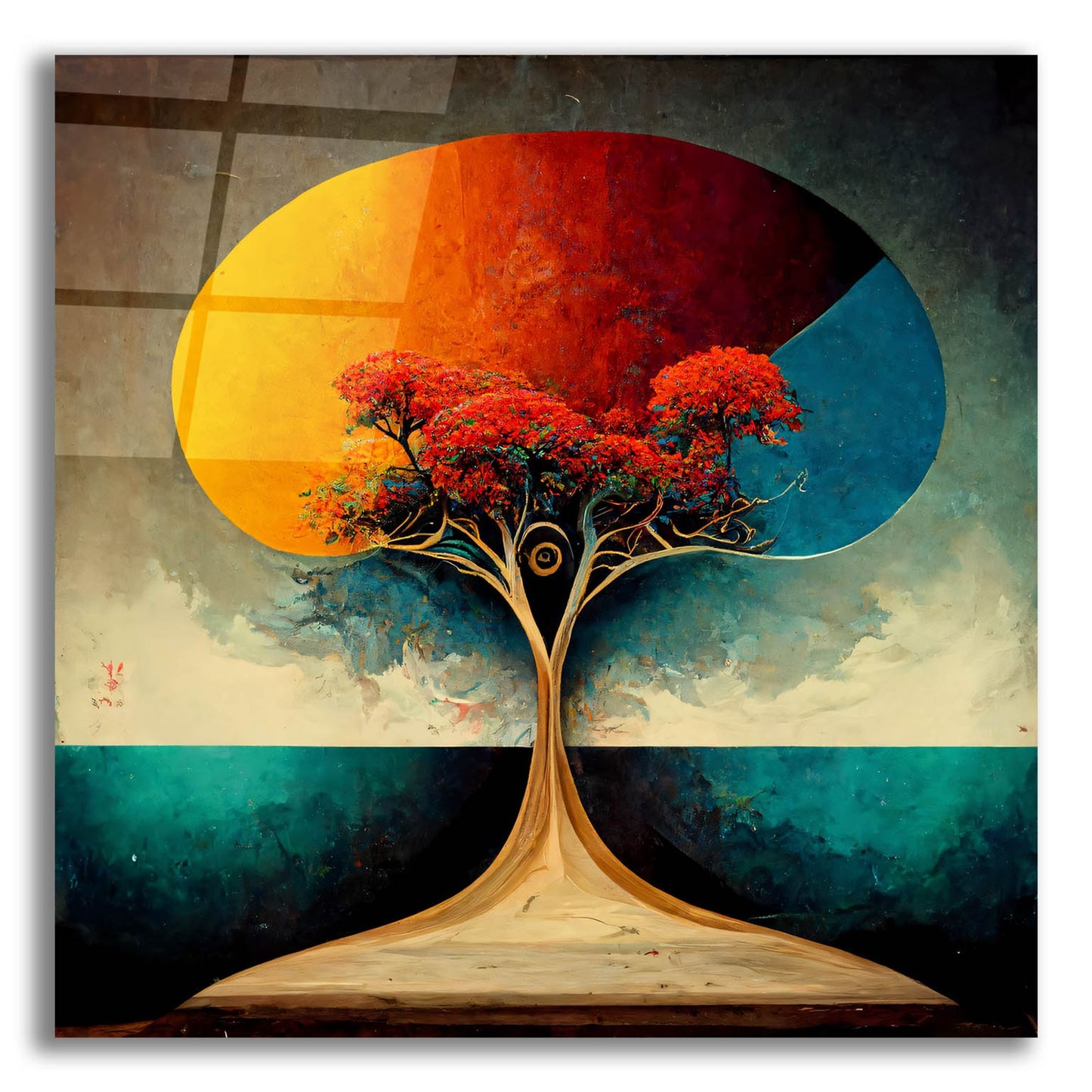 Epic Art 'Tree Of Life 4' by Ray Heere, Acrylic Glass Wall Art,12x12