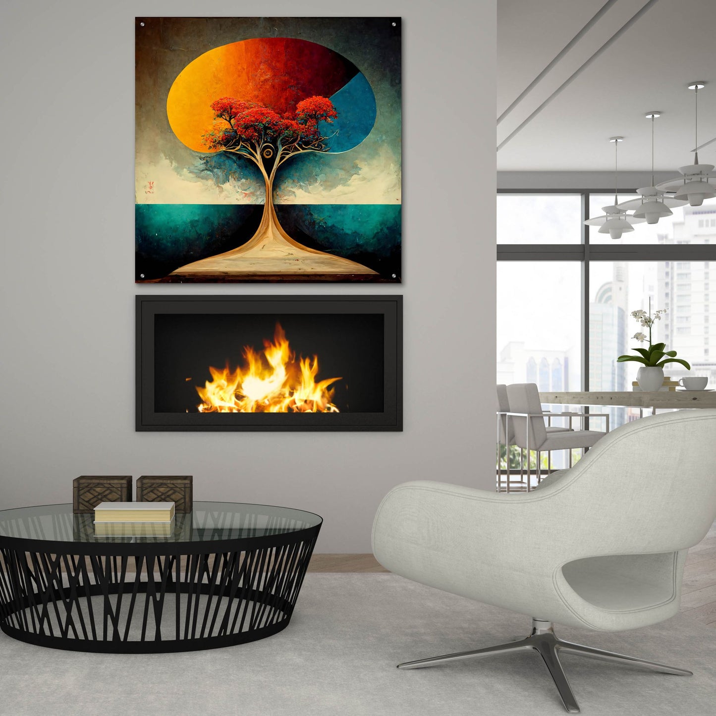 Epic Art 'Tree Of Life 4' by Ray Heere, Acrylic Glass Wall Art,36x36