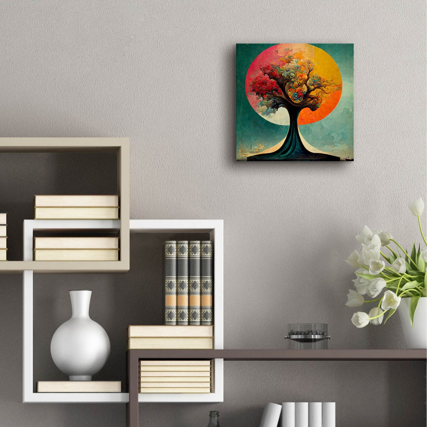 Epic Art 'Tree Of Life 5' by Ray Heere, Acrylic Glass Wall Art,12x12