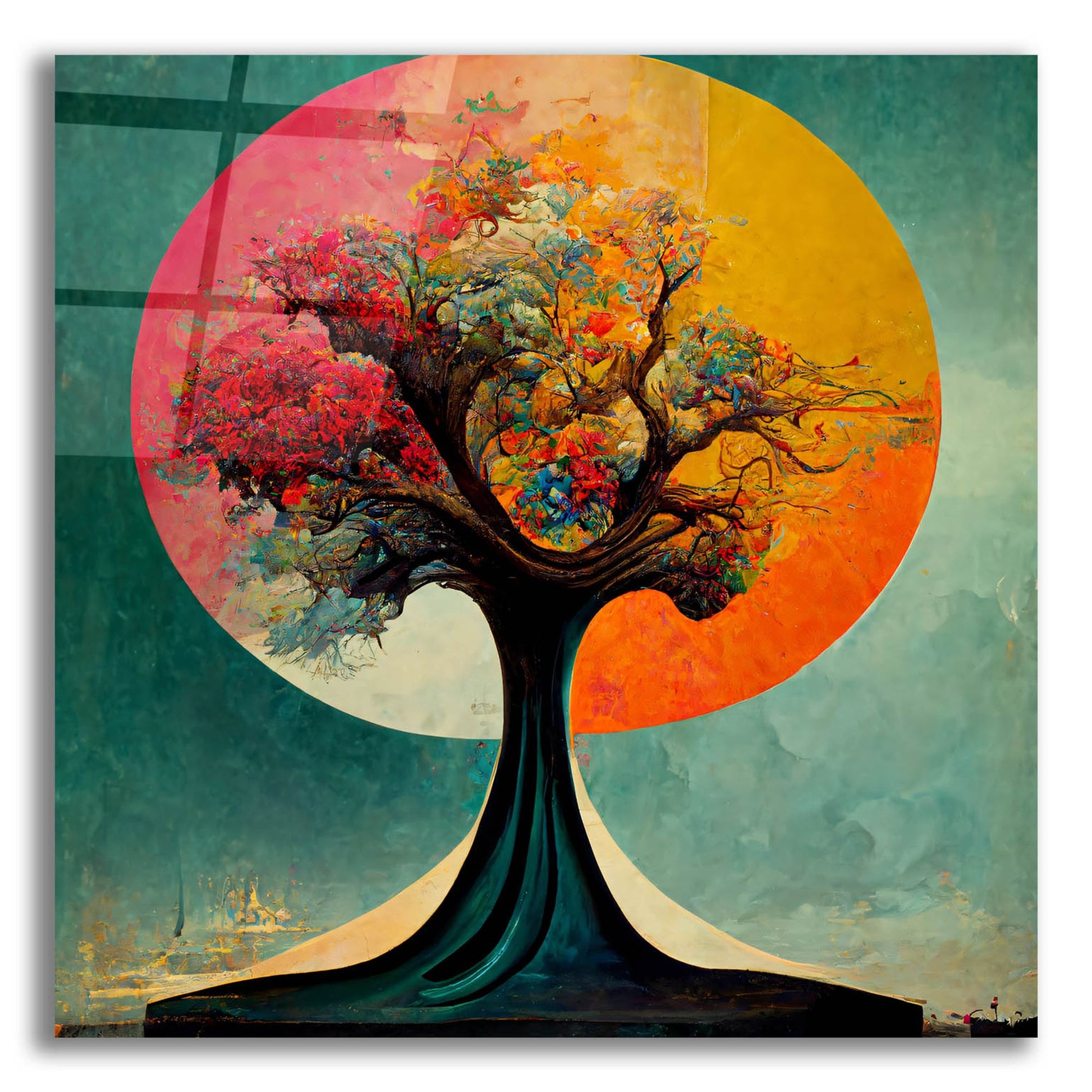 Epic Art 'Tree Of Life 5' by Ray Heere, Acrylic Glass Wall Art,12x12