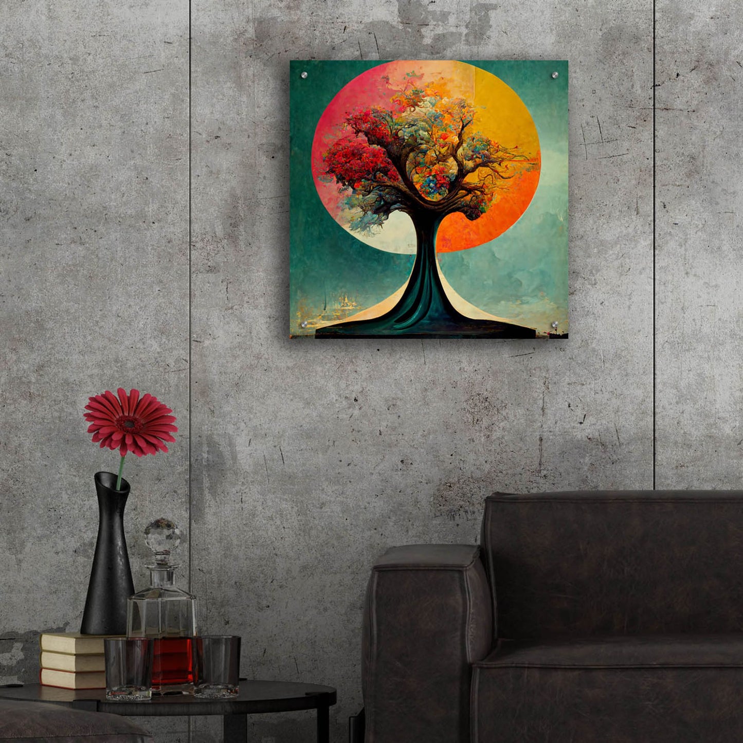 Epic Art 'Tree Of Life 5' by Ray Heere, Acrylic Glass Wall Art,24x24