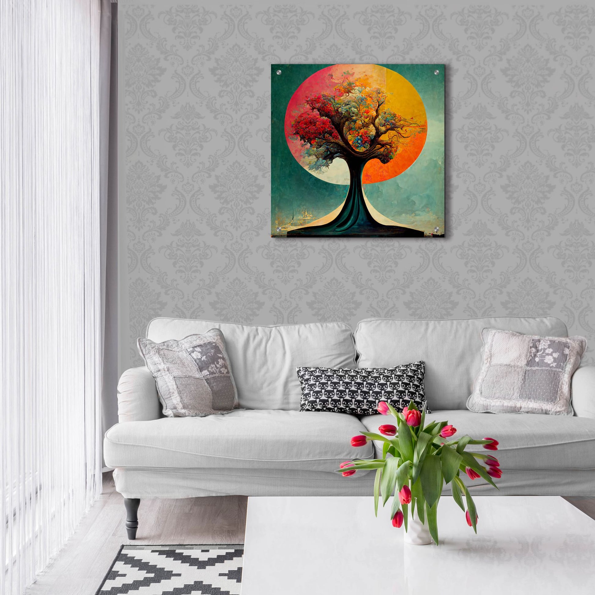 Epic Art 'Tree Of Life 5' by Ray Heere, Acrylic Glass Wall Art,24x24