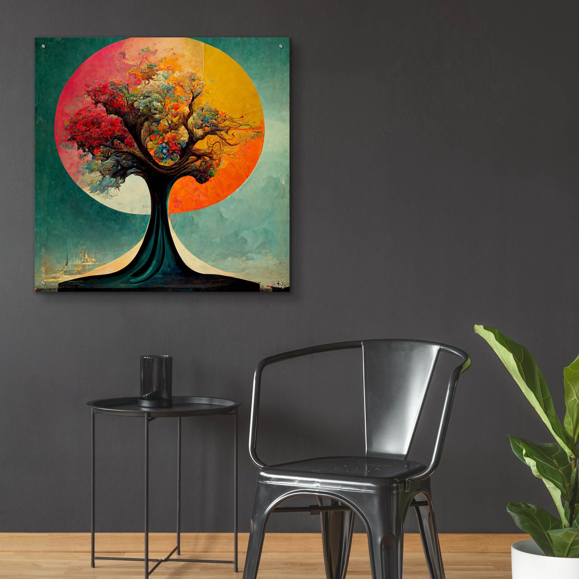 Epic Art 'Tree Of Life 5' by Ray Heere, Acrylic Glass Wall Art,36x36