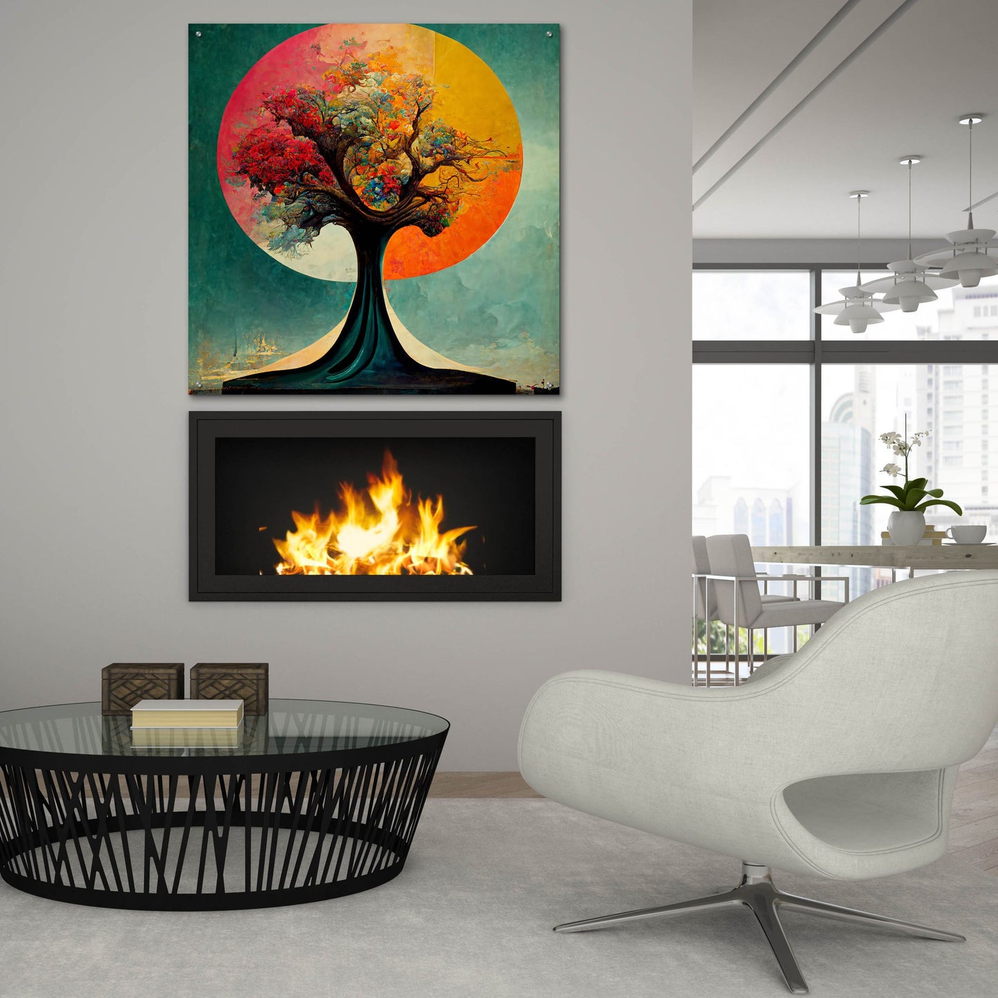 Epic Art 'Tree Of Life 5' by Ray Heere, Acrylic Glass Wall Art,36x36