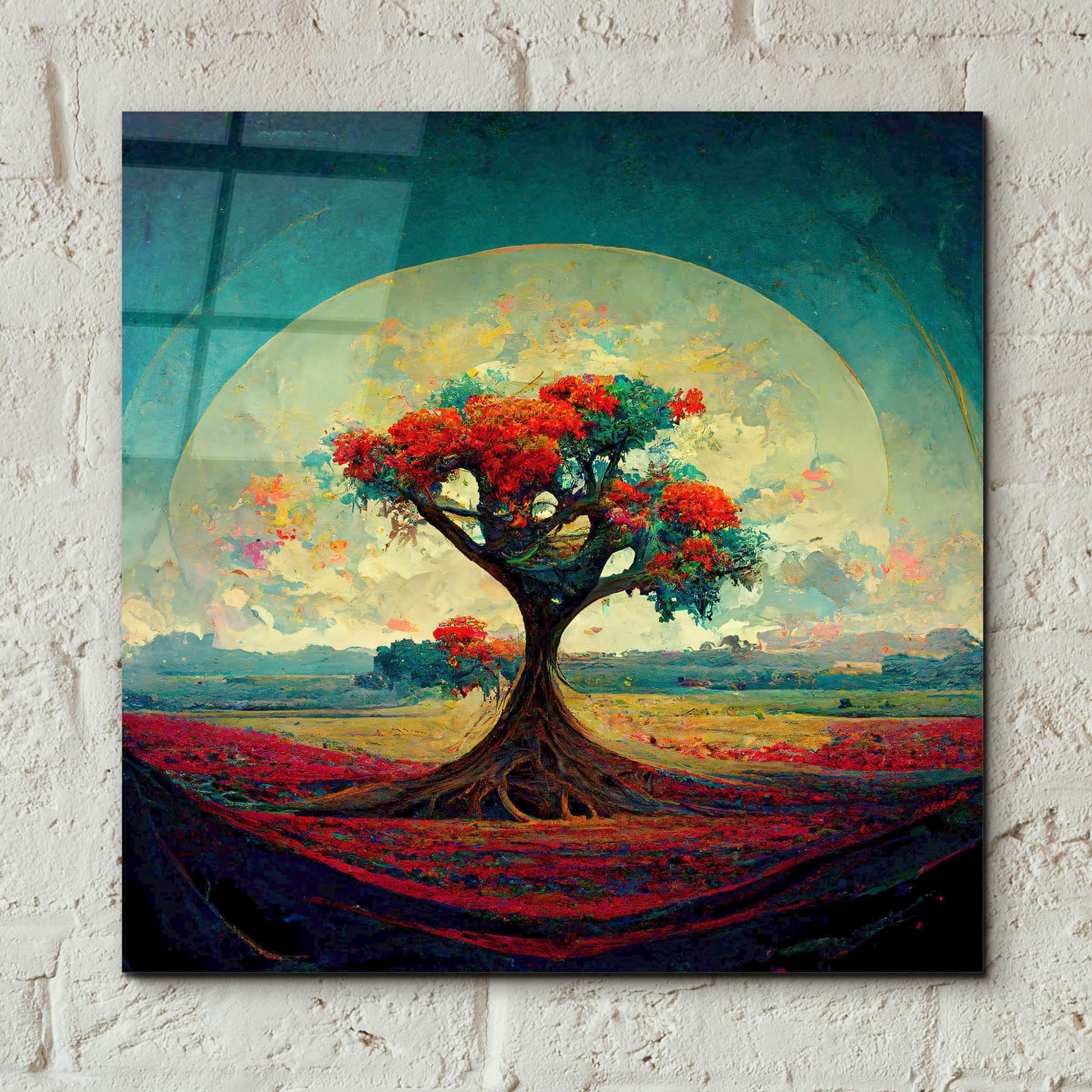 Epic Art 'Tree Of Life 6' by Ray Heere, Acrylic Glass Wall Art,12x12