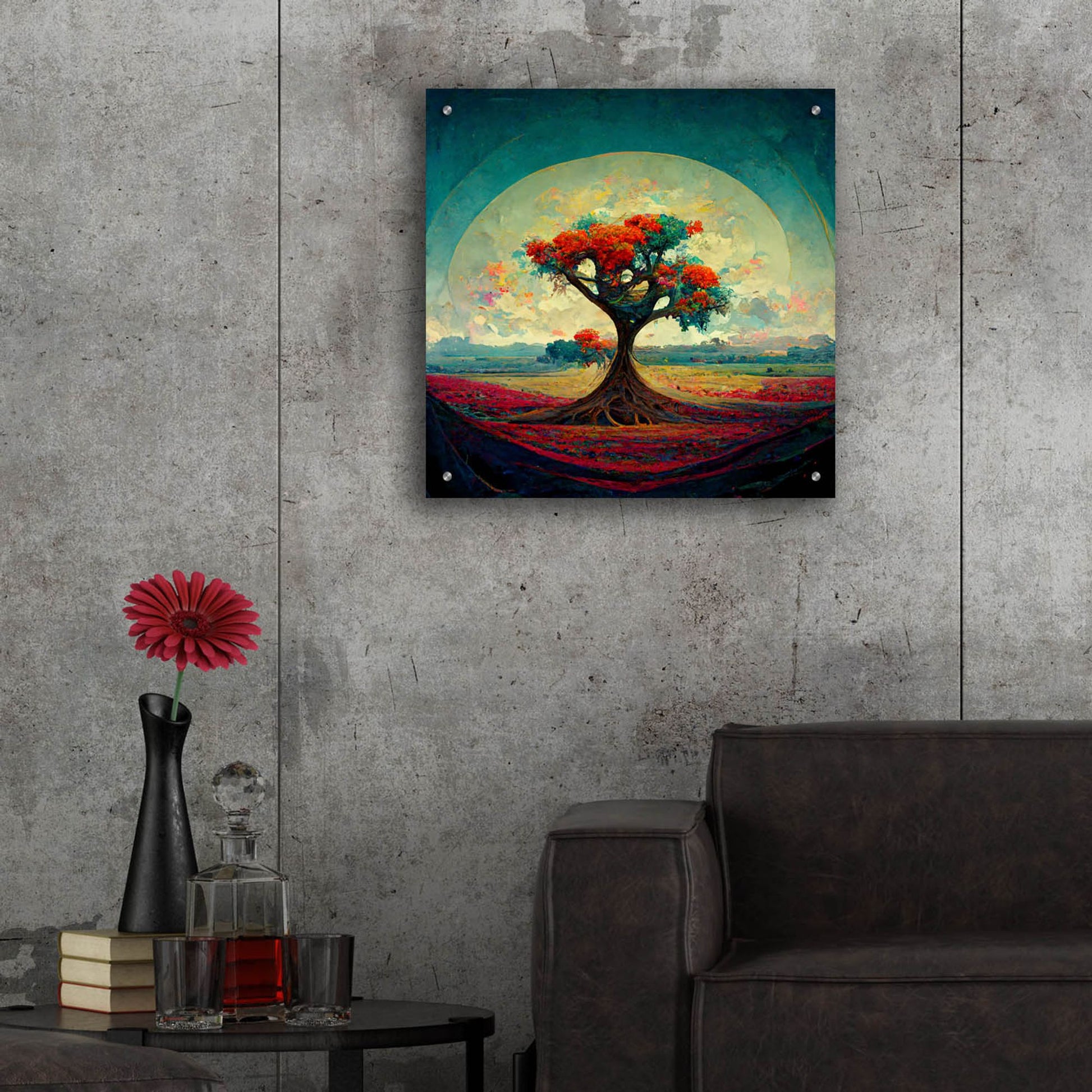 Epic Art 'Tree Of Life 6' by Ray Heere, Acrylic Glass Wall Art,24x24